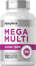 Piping Rock Multivitamin for Women 50 Plus | 100 Coated Caplets | Daily Multi Vitamin & Mineral for Women | Piping Rock Au supplements