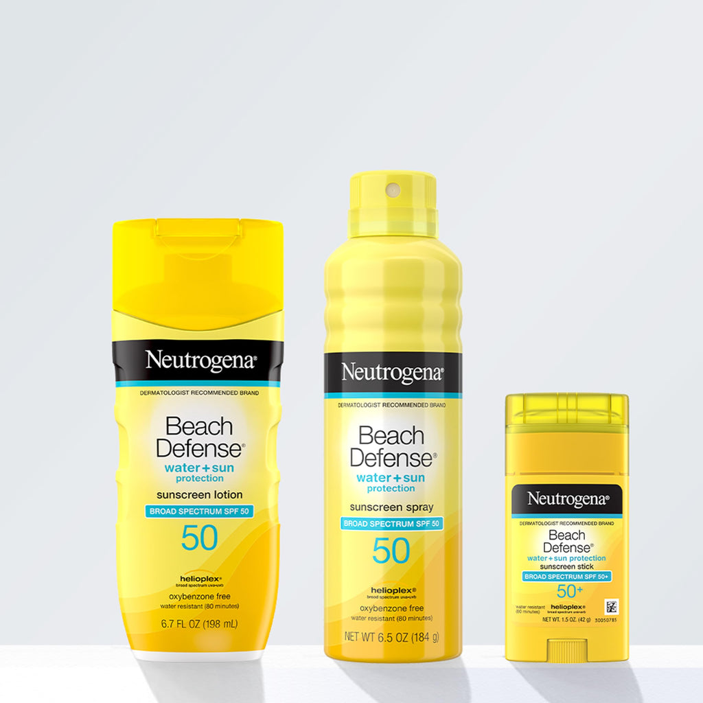 Neutrogena Beach Defense Sunscreen Stick SPF 50, Broad Spectrum Sun Protection for Face & Body, Water-Resistant