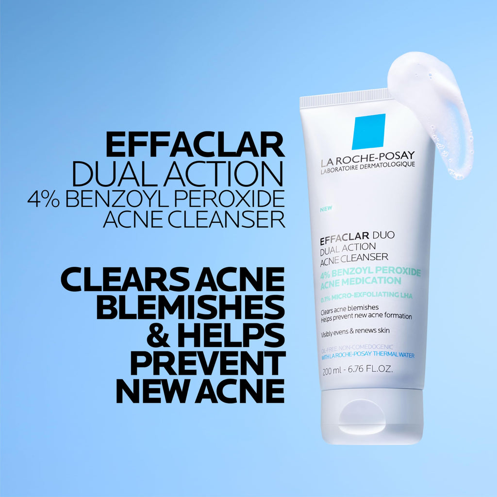 La Roche-Posay Effaclar Dual Acne Face Wash With 4% Benzoyl Peroxide & LHA Exfoliant