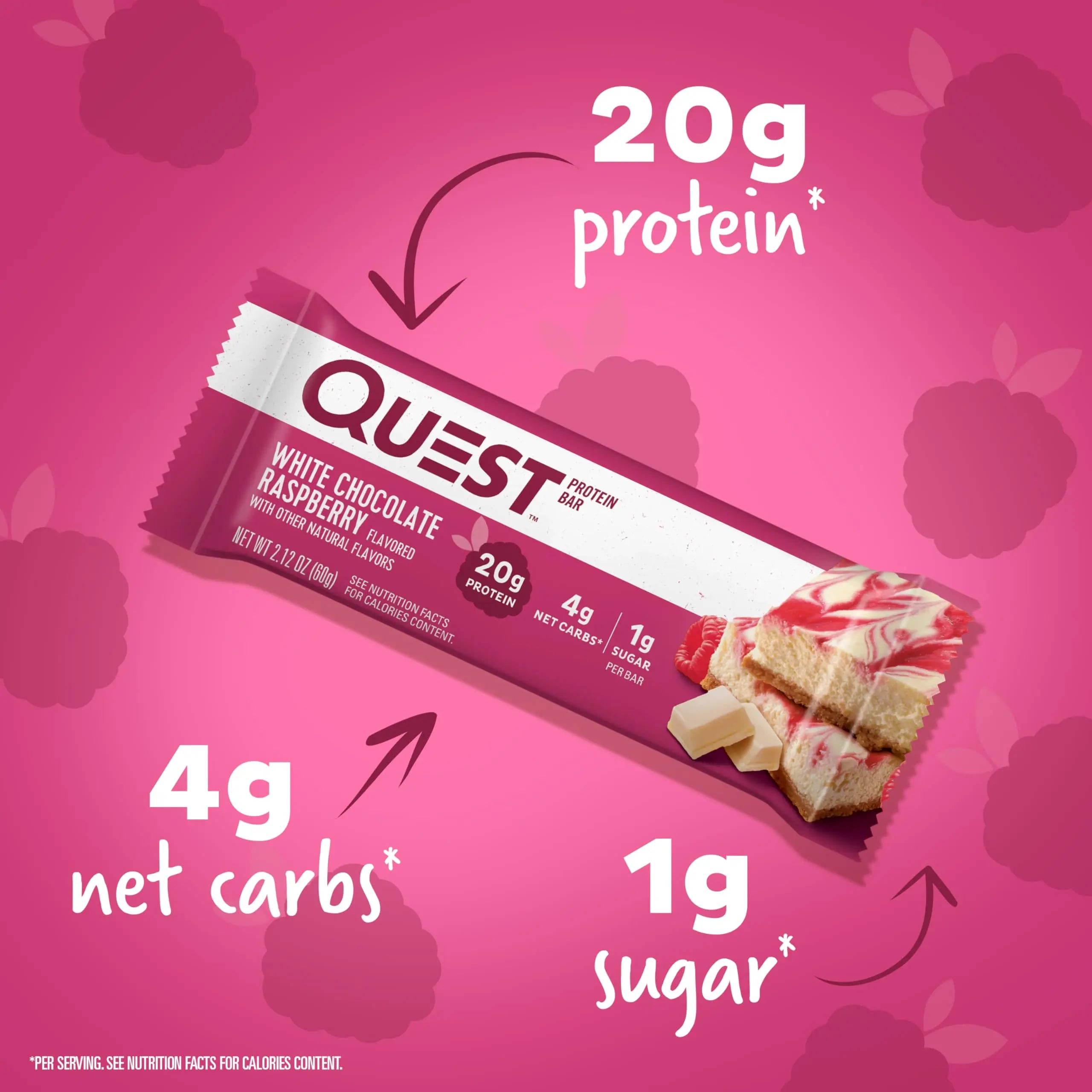 Quest Nutrition White Chocolate Raspberry Protein Bars, High Protein, Low Carb, Gluten Free Quest Nutrition Au supplements