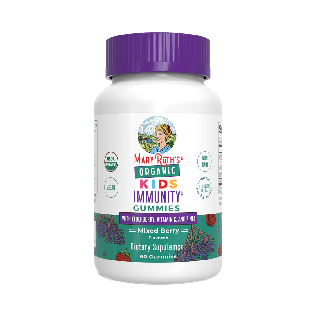 MaryRuth Organics Kids Immune Support Gummies | USDA Organic | Vitamin C, Zinc, and Elderberry Gummies for Kids| Immune Support for Ages 4+ | Vegan