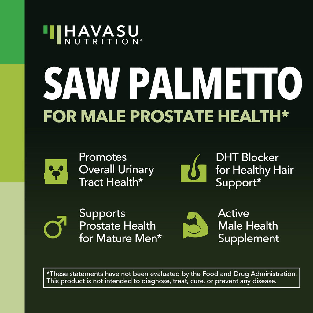 Saw Palmetto for Men Prostate Health Supplement to Promote Urinary Tract Function - 500mg Per Serving - 100 Count - DHT Blocker Hair Vitamin