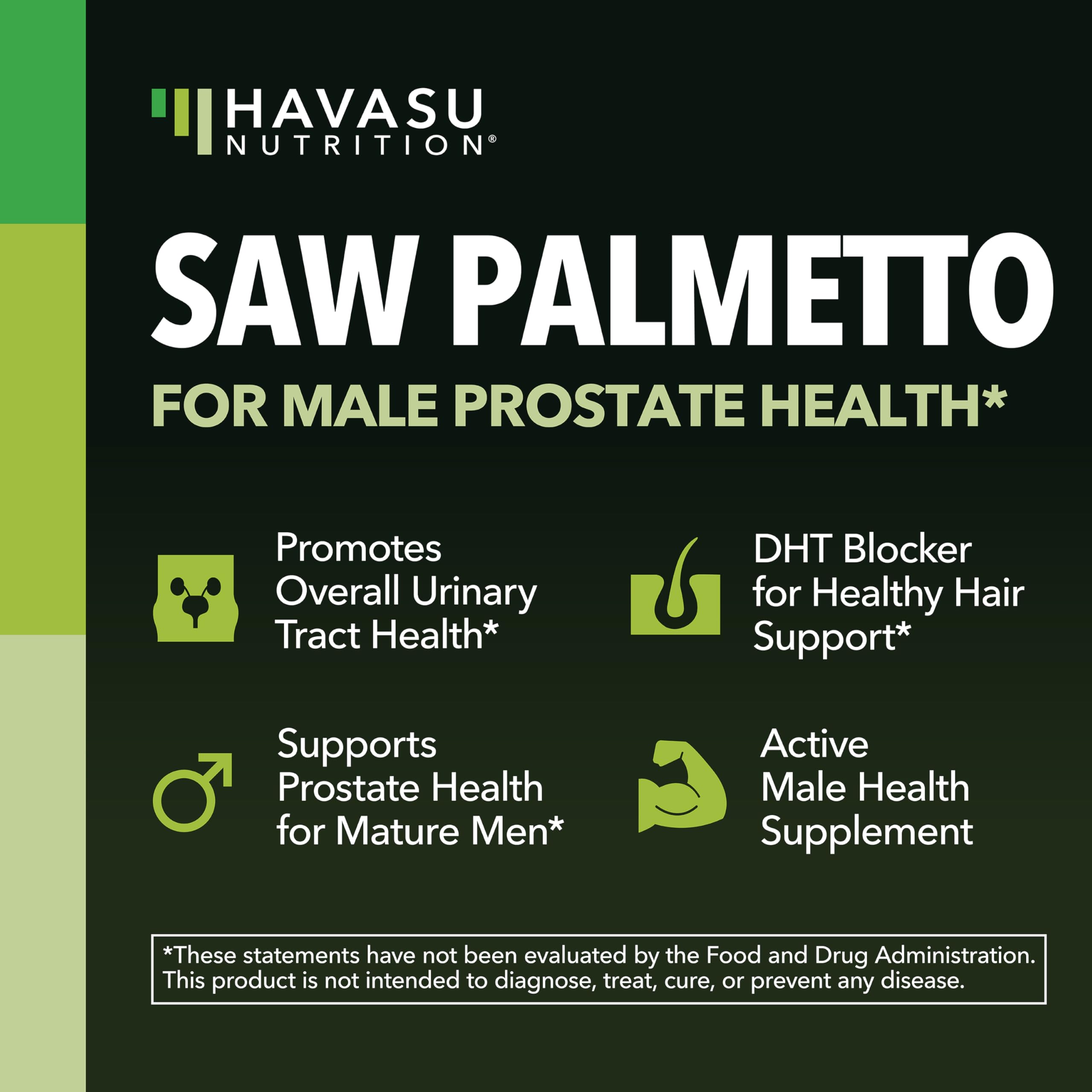 Saw Palmetto for Men Prostate Health Supplement to Promote Urinary Tract Function - 500mg Per Serving - 100 Count - DHT Blocker Hair Vitamin