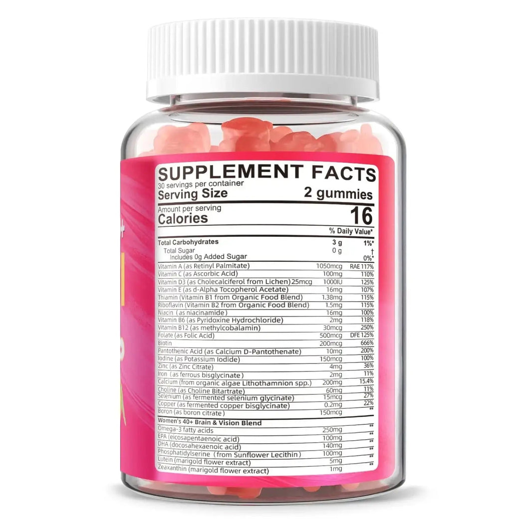 Lerinettia Multivitamin for Women Gummies for 40+ with Omega-3, Niacinamide, B-Complex, Lutein, Iron, Choline, Phosphatidylserine, Vitamin D3 Lerinettia Au supplements