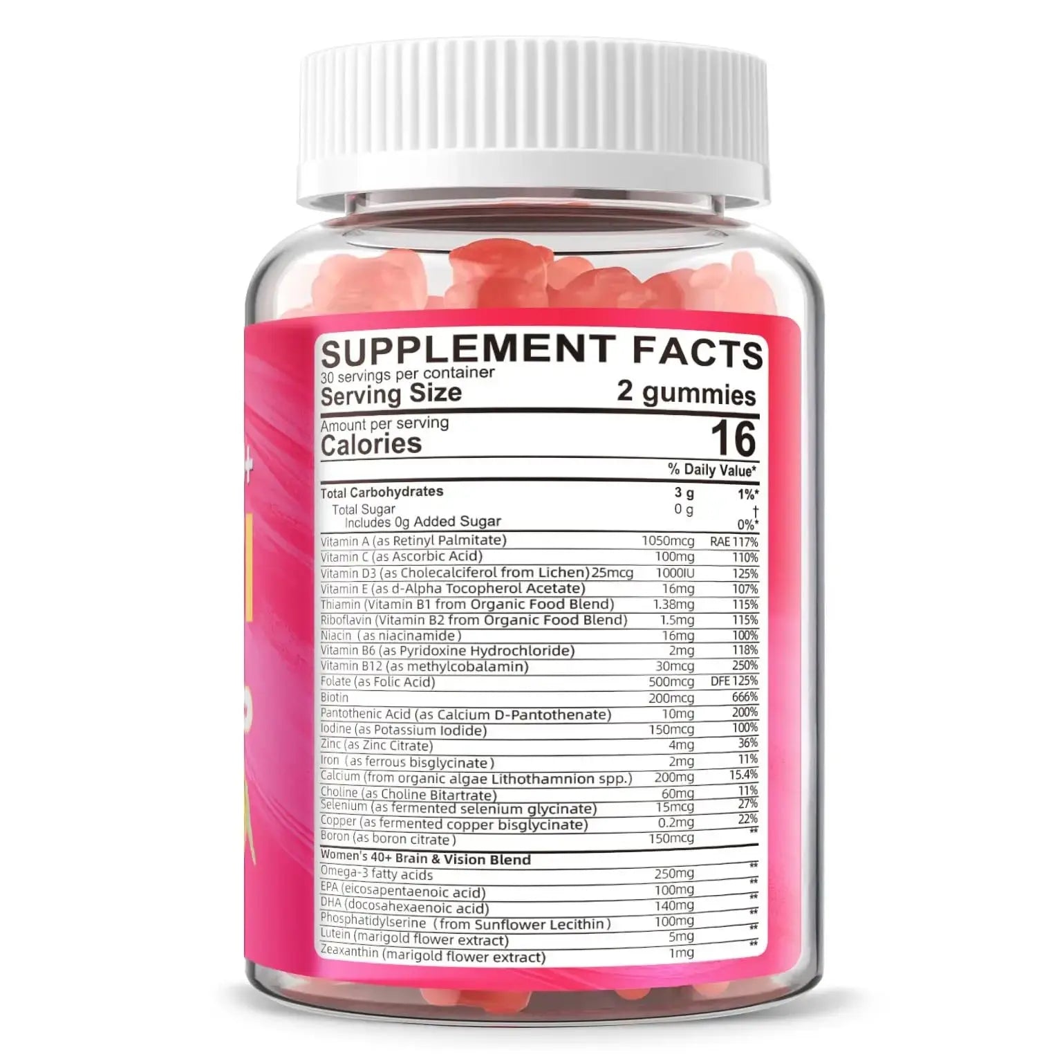 Lerinettia Multivitamin for Women Gummies for 40+ with Omega-3, Niacinamide, B-Complex, Lutein, Iron, Choline, Phosphatidylserine, Vitamin D3 Lerinettia Au supplements