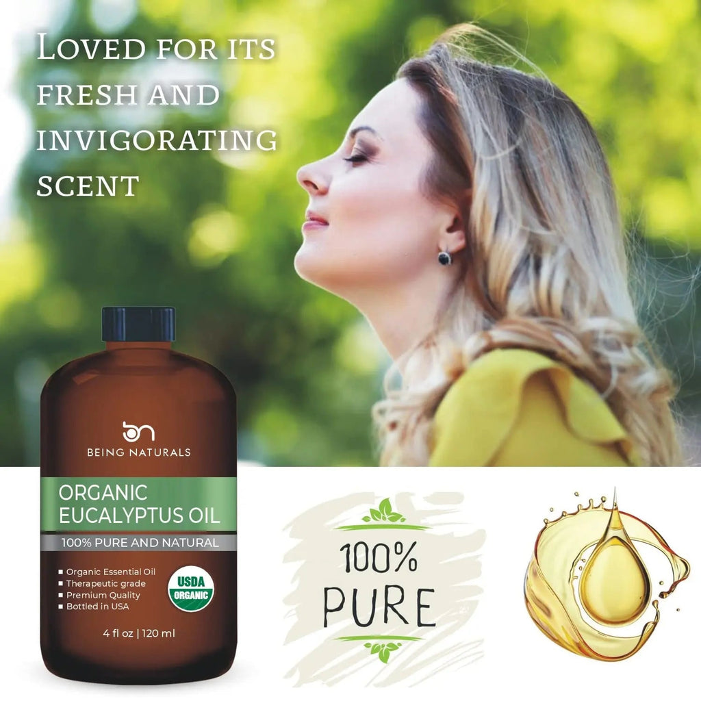 Organic Eucalyptus Essential Oil - Huge 4 FL OZ - 100% Pure & Natural – Premium Natural Oil Being Naturals Au supplements