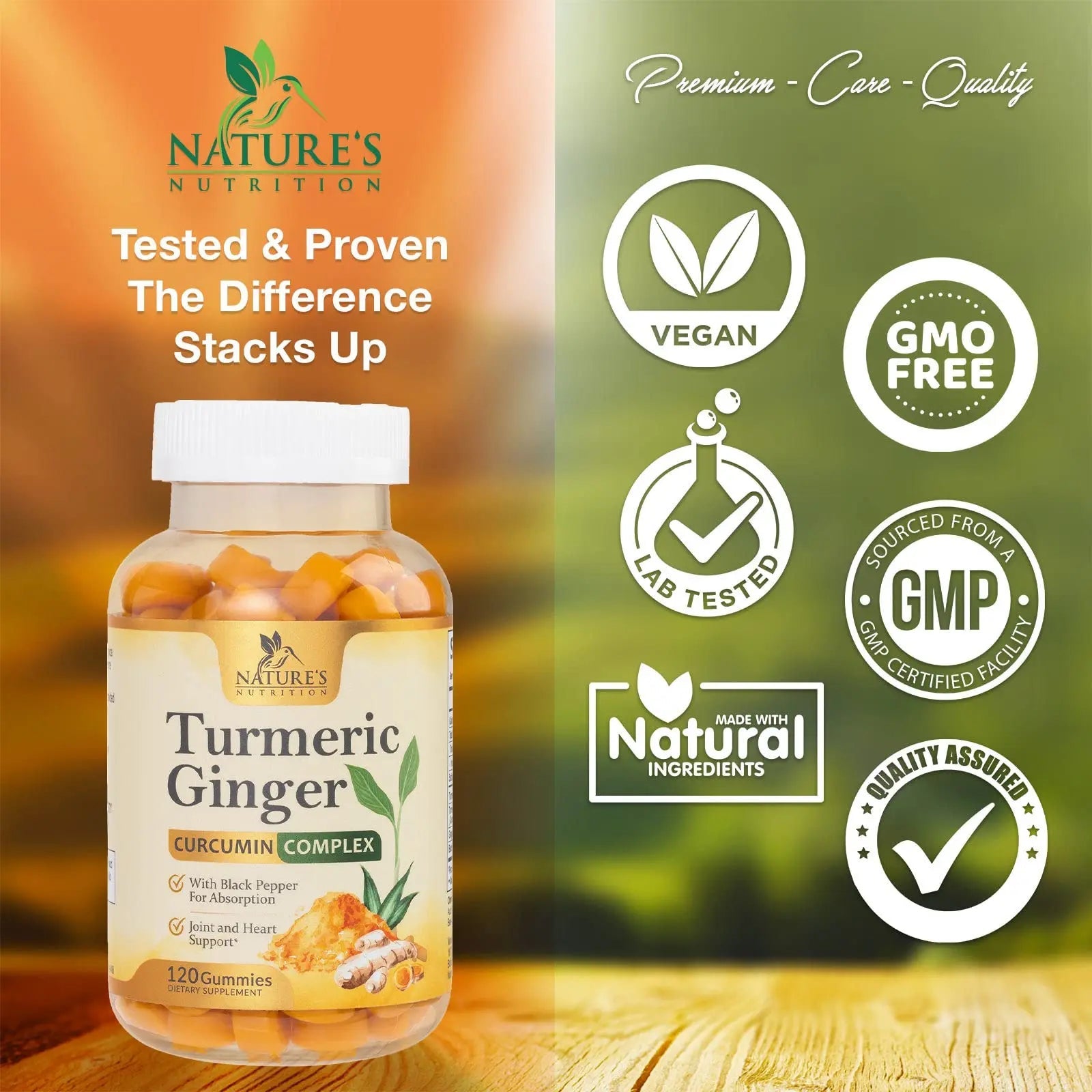 Turmeric Ginger Gummies - Vegan Turmeric Curcumin Gummy with 95% Curcuminoids Nature's Nutrition Au supplements