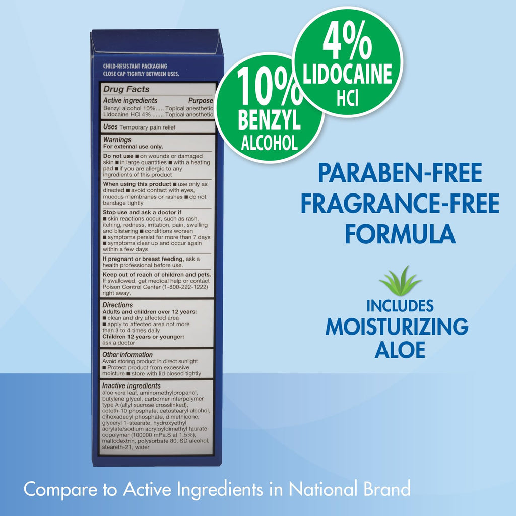 HealthWise Lidocaine Plus+ Cream | Numbs Away Pain | | Non-Greasy | 3.0 Oz | 4% OTC Lidocaine + 10% Benzyl Alcohol | Topical Anesthetic HealthWise Au supplements