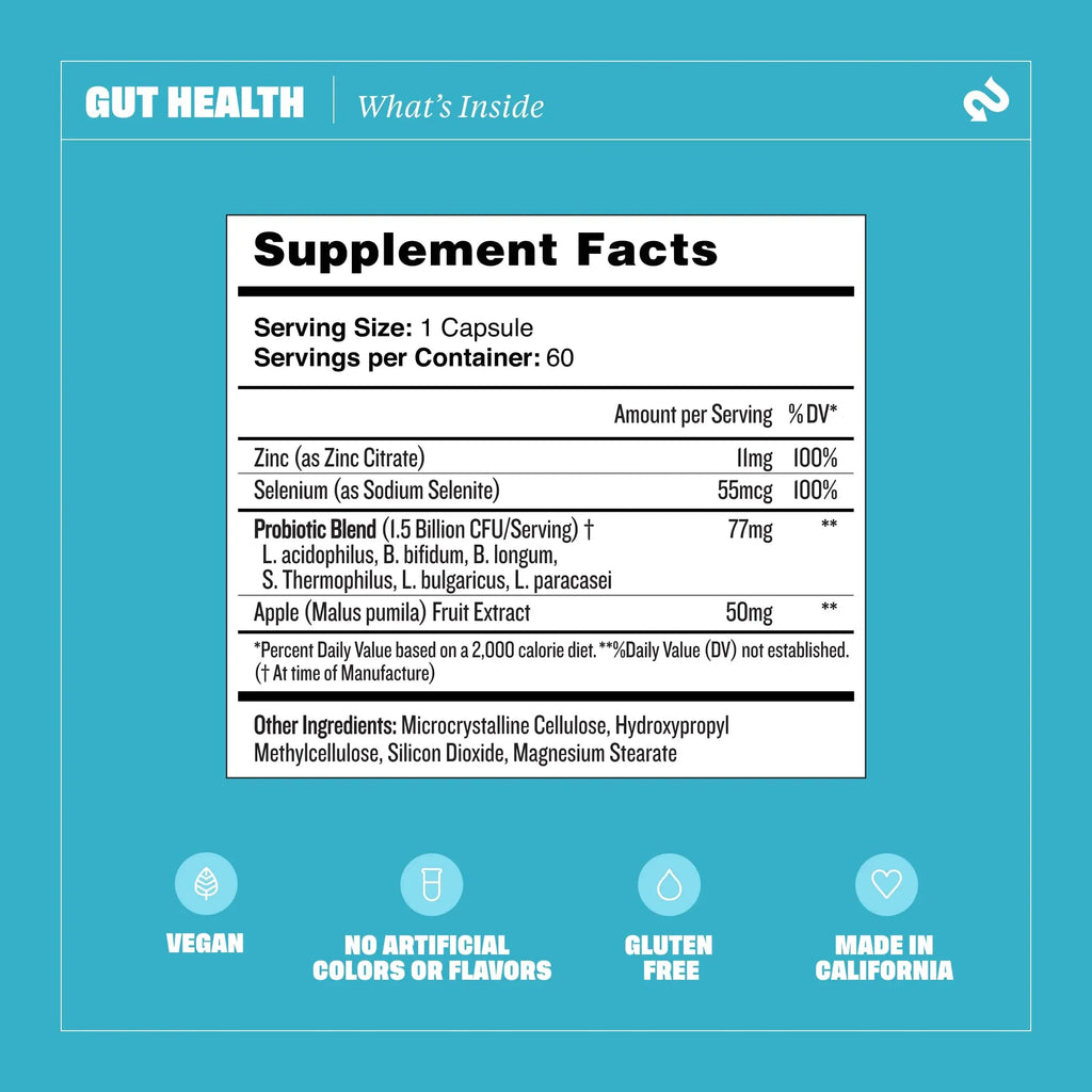 Health By Habit Gut Health Supplement (60 Capsules) - Contains 1.5 Billion probiotic Health By Habit Au supplements