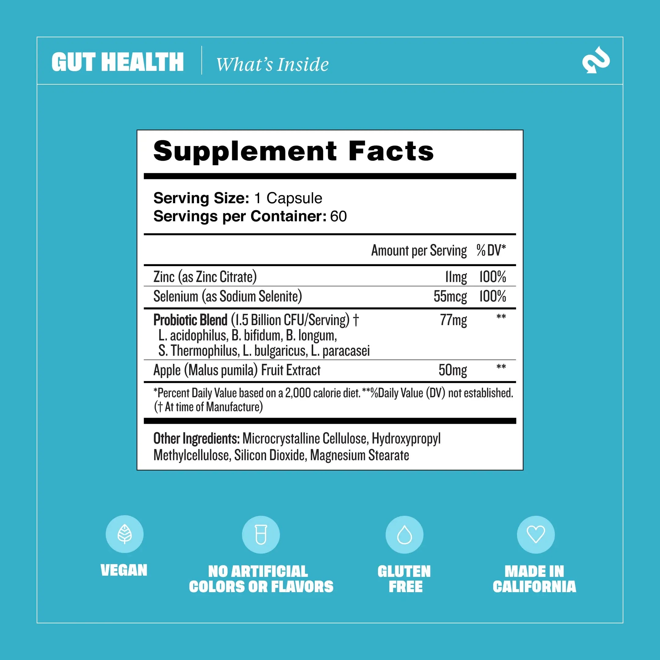 Health By Habit Gut Health Supplement (60 Capsules) - Contains 1.5 Billion probiotic Health By Habit Au supplements