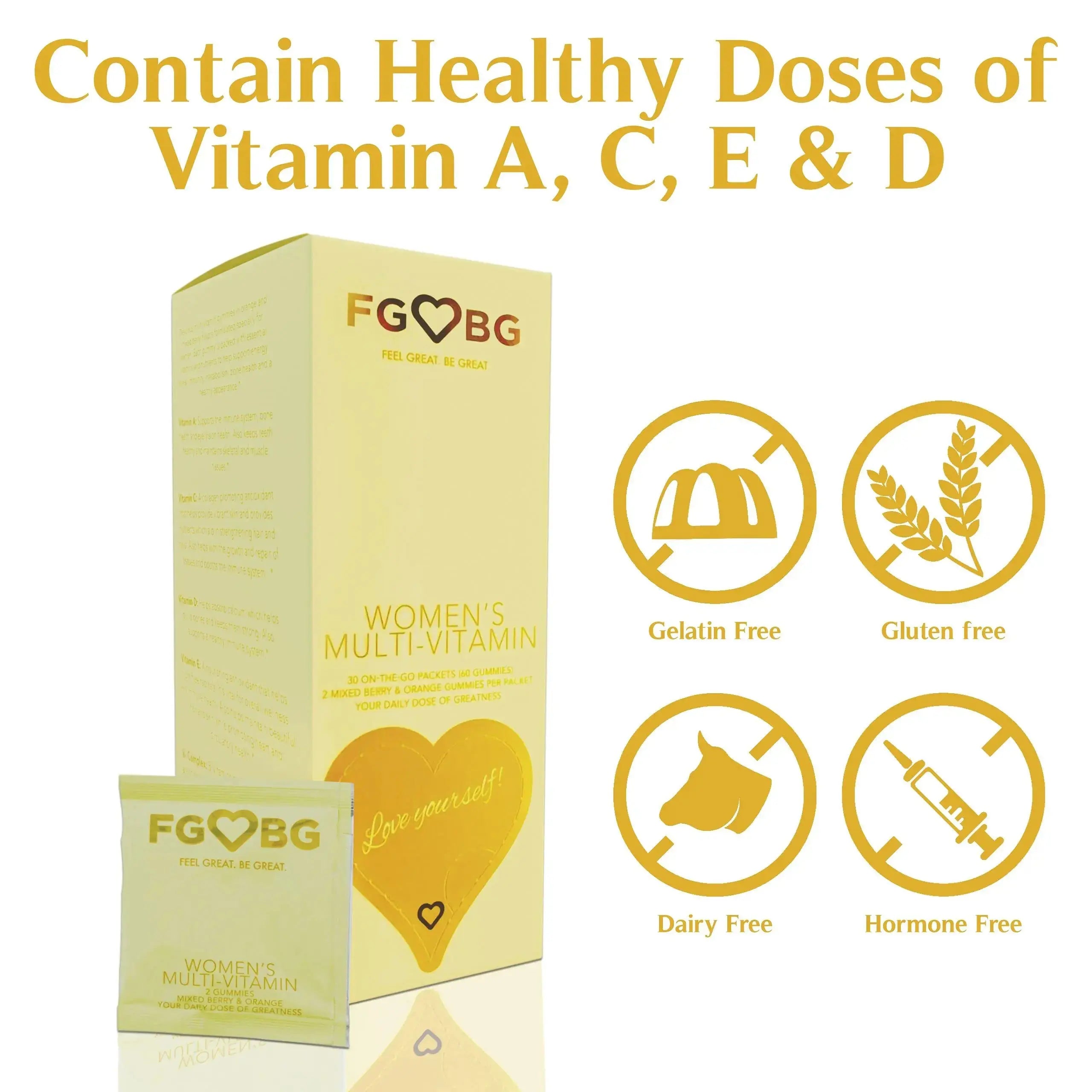 FGBG Women’s Multivitamin Gummies | Vegan All in One Formula | Boost Energy, Brain Function| Cruelty-Free | 30-Day Supply FGBG Au supplements