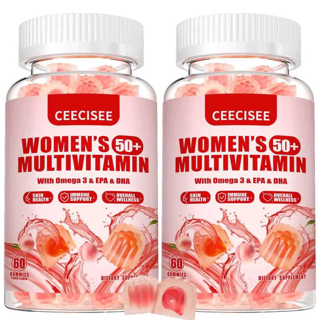 Ceecisee Vitamin Gummies for 50+ Women: Organic Vegan Multivitamin with Iron Omega3 B12 D3 Biotin Zinc Ashwagandha for Hair Skin Health Energy Immune Suppor Ceecisee Au supplements