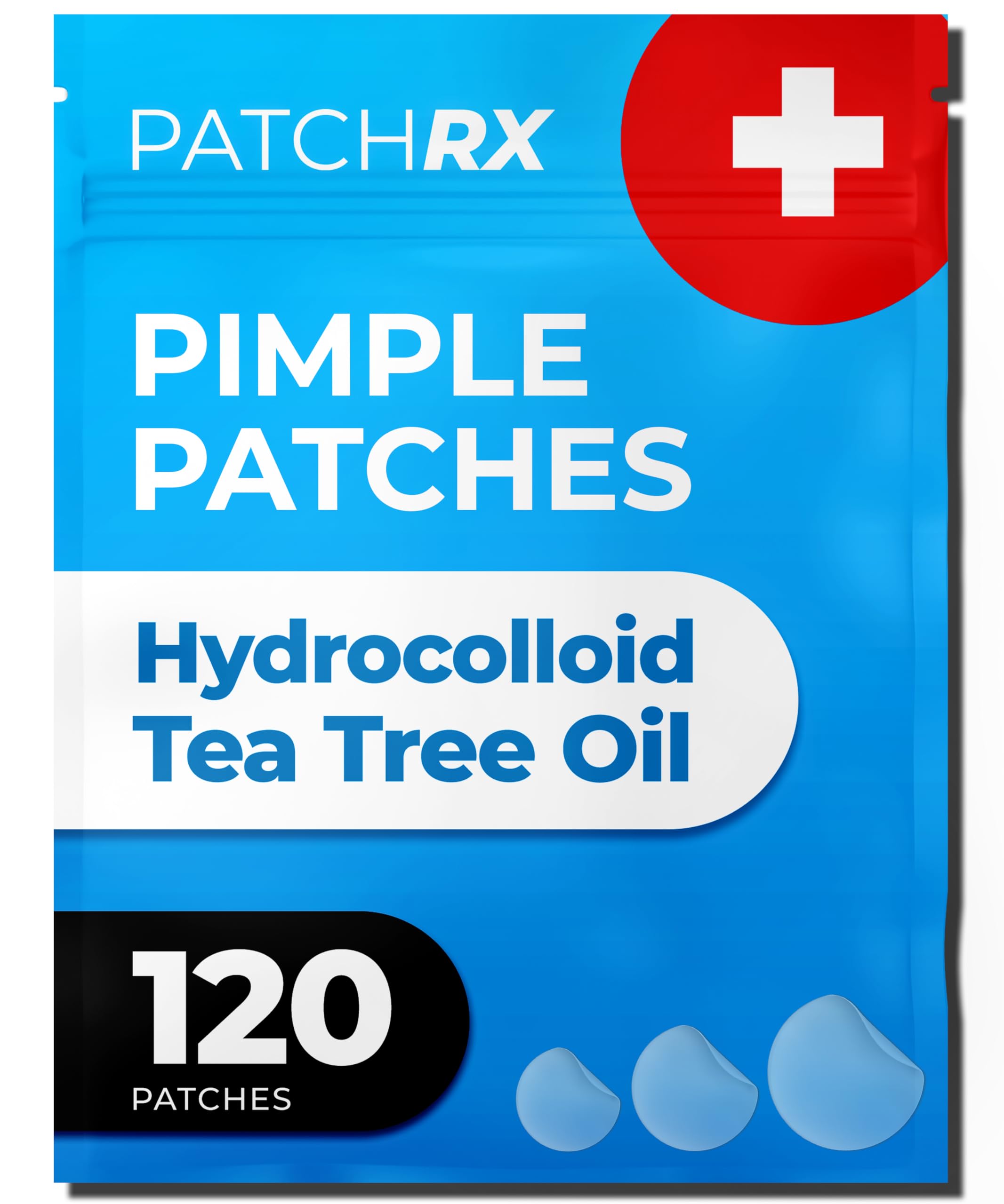 PatchRx Pimple Patches for Face (120 Patches), Hydrocolloid Acne Patches with Tea Tree Oil