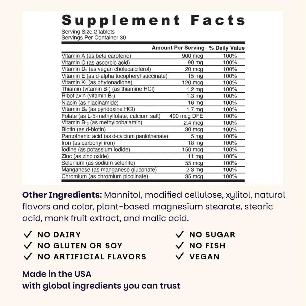 EZ Melts Multivitamin + Iron - Daily Multivitamin for Women & Men - Supports Healthy Energy Levels & Antioxidant Protection EZ Melts Au supplements
