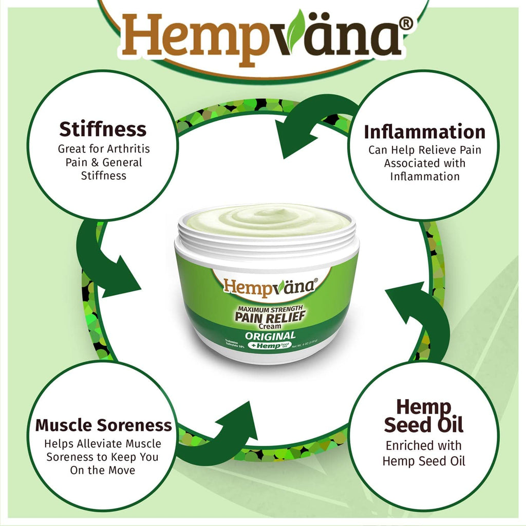Hempvana Relief Cream 2 Pack with Seed Extract - Relieves Inflammation, Muscle, Joint, Back, Knee, Nerves and Arthritis – Made in USA 4oz Paraben Free, Vegan, Cruelty-Free As Seen On TV Hempvana Au supplements