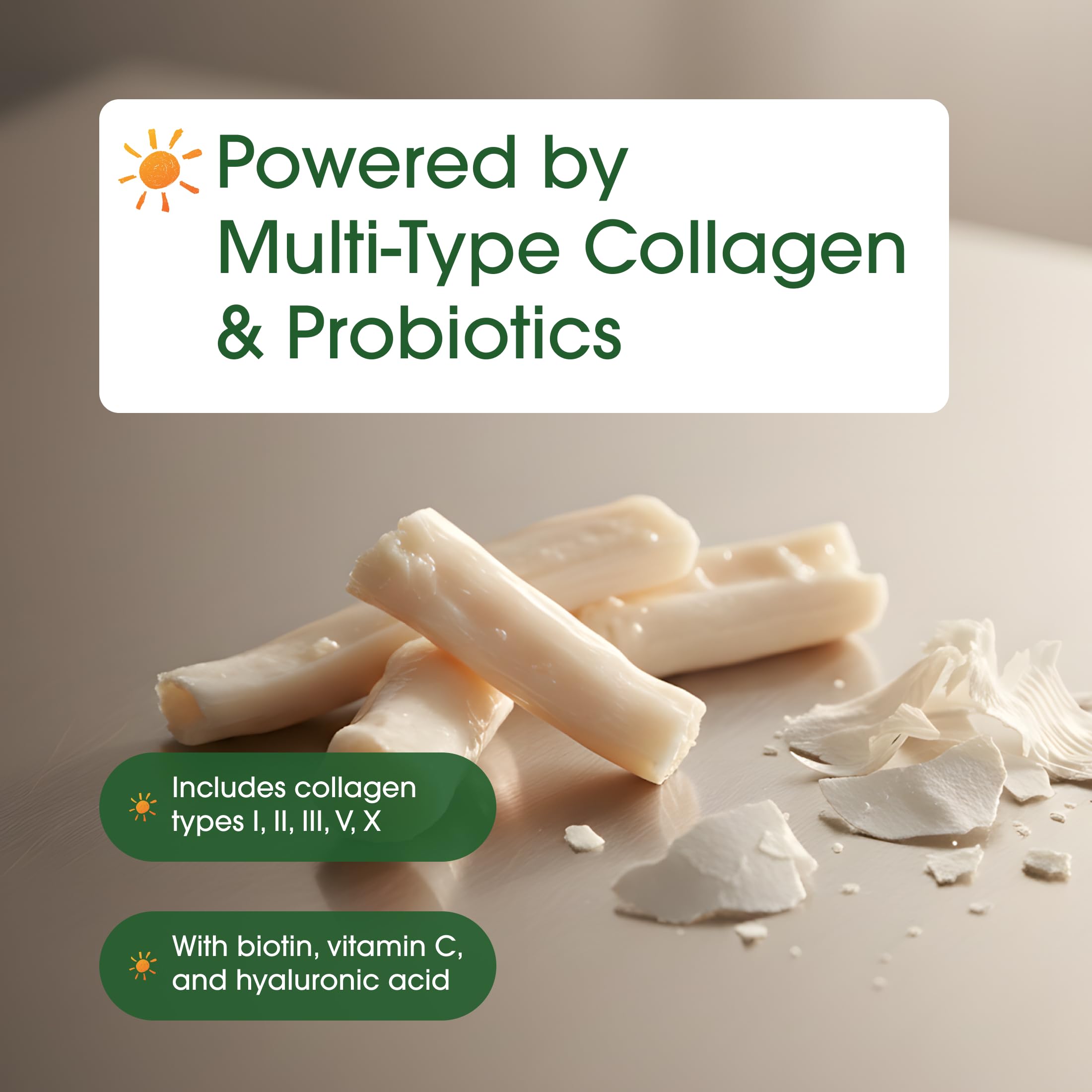 NatureBell Multi Collagen Complex - 300 Capsules - 5 Collagen Peptides (Type I, II, III, V, X), Hyaluronic Acid, Biotin & Probiotics