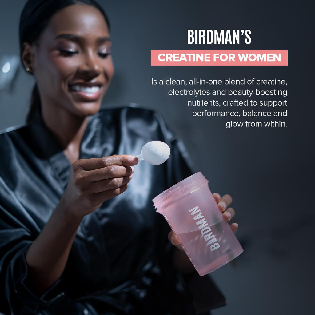 BIRDMAN Creatine for Women | Creatine Monohydrate Powder with Myo & D-Chiro Inositol, Hyaluronic Acid, Zinc, Electrolytes and Vitamins | Sugar Free, Pink Lemonade | 30 Servings BIRDMAN Au supplements