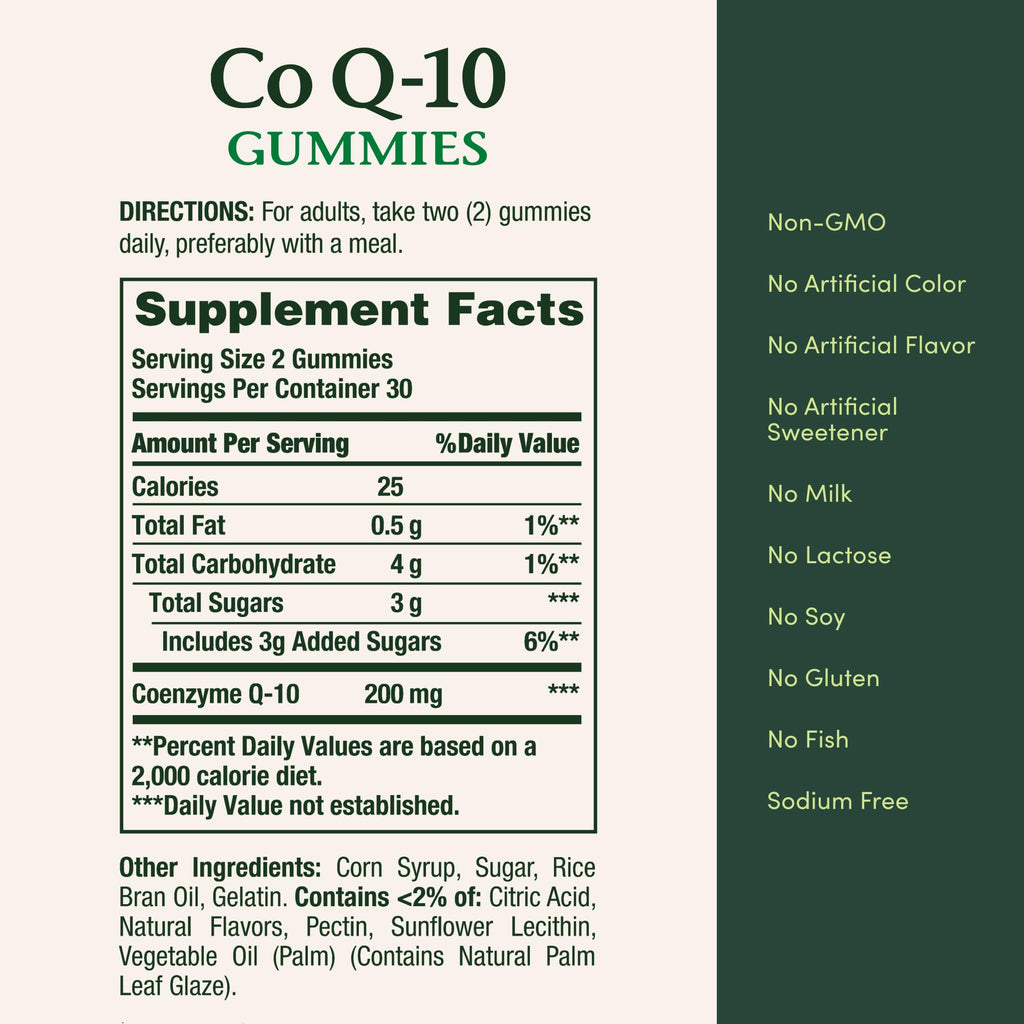 Nature's Bounty CoQ10 Gummies, Supports Heart Health, CoQ10 200mg, Peach Mango Flavor, 60 Count