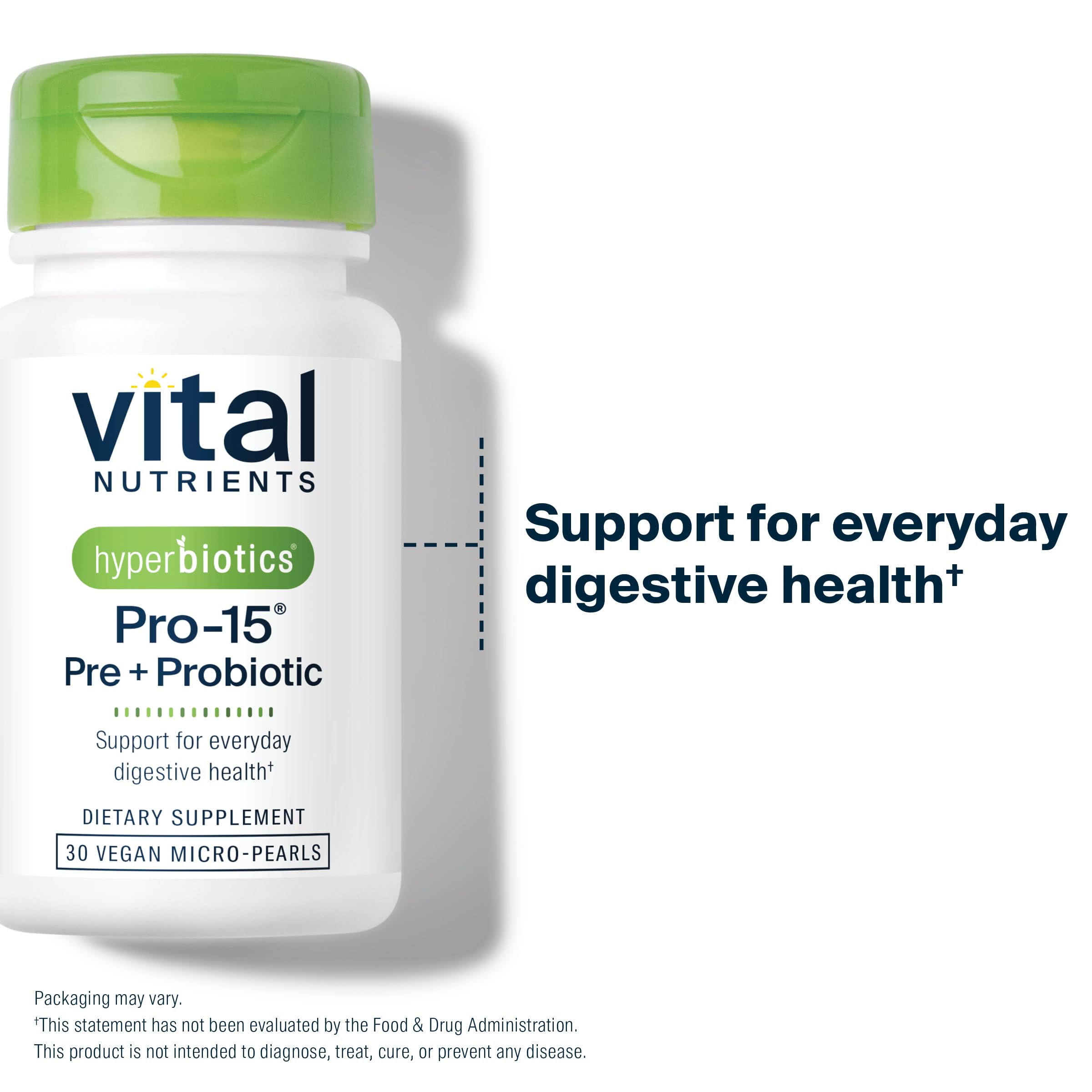 Hyperbiotics Vital Nutrients Pro-15 Prebiotics and Probiotics for Women and Men | 15 Science Backed Strains | Supports Occasional Constipation, Diarrhea, Gas & Bloating | 30 Vegan Time Release Pearls Hyperbiotics Au supplements
