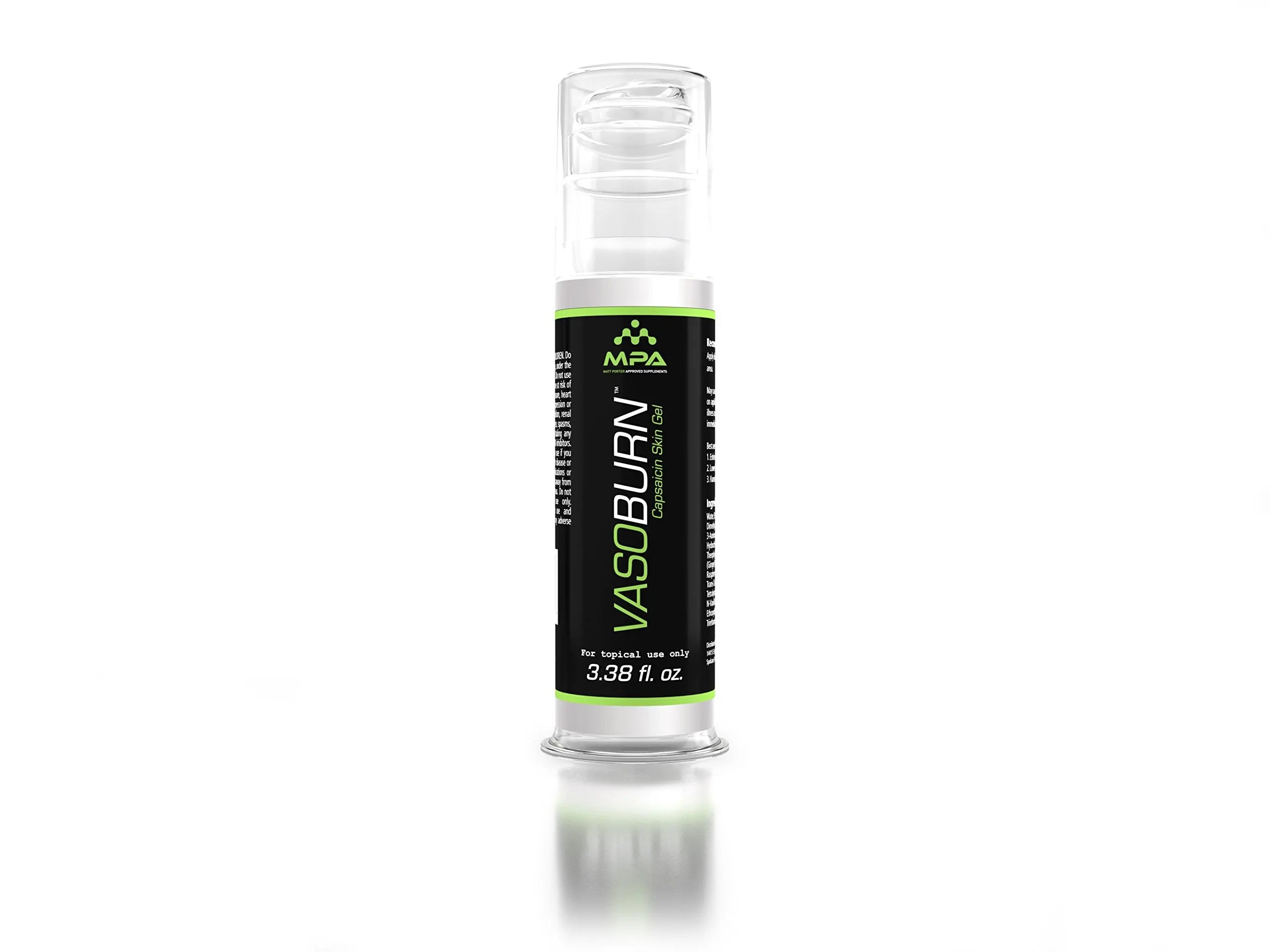 Vasoburn 3.38 oz Pump Bottle, Targets Stubborn Areas, Capsacin Cream, yohimbine Cream MPA Au supplements