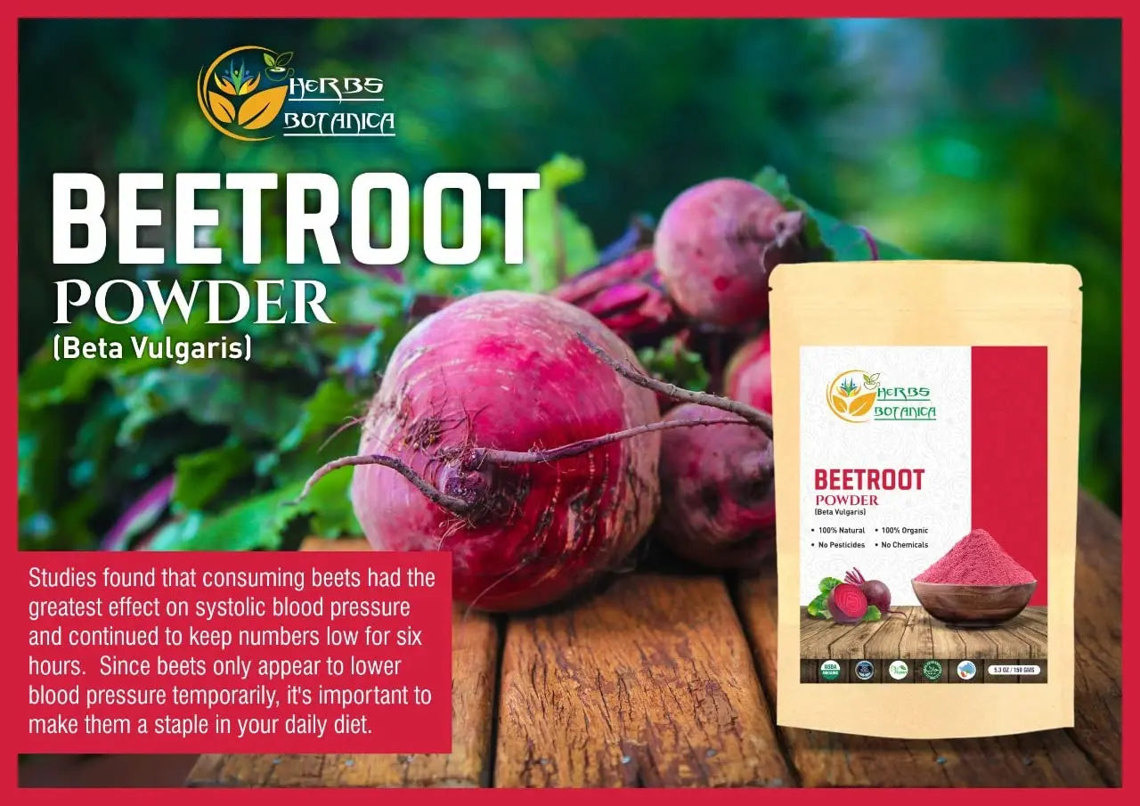 Herbs Botanica Beetroot Powder Organic for Baking and Smoothies | Nitric Oxide Suppement Herbs Botanica Au supplements