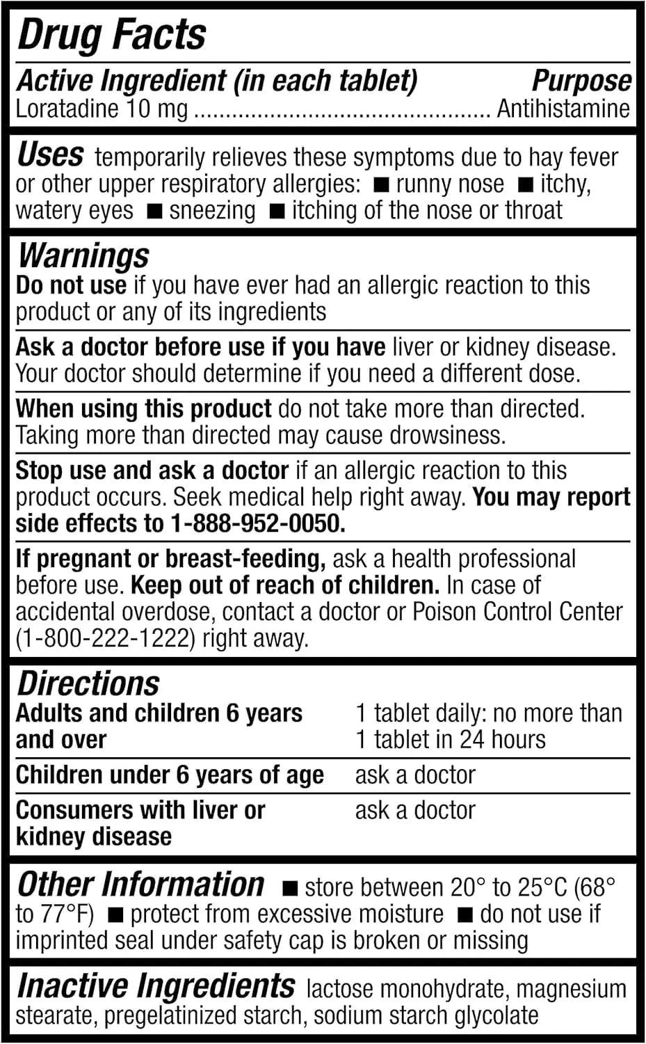 HealthA2Z® Allergy Relief | Loratadine 10mg Antihistamine | 500 Tablets | Dye Free | Relief from Itchy Throat, Sneezing, Runny Noses | 24-Hours Allergy Medicine HealthA2Z Au supplements