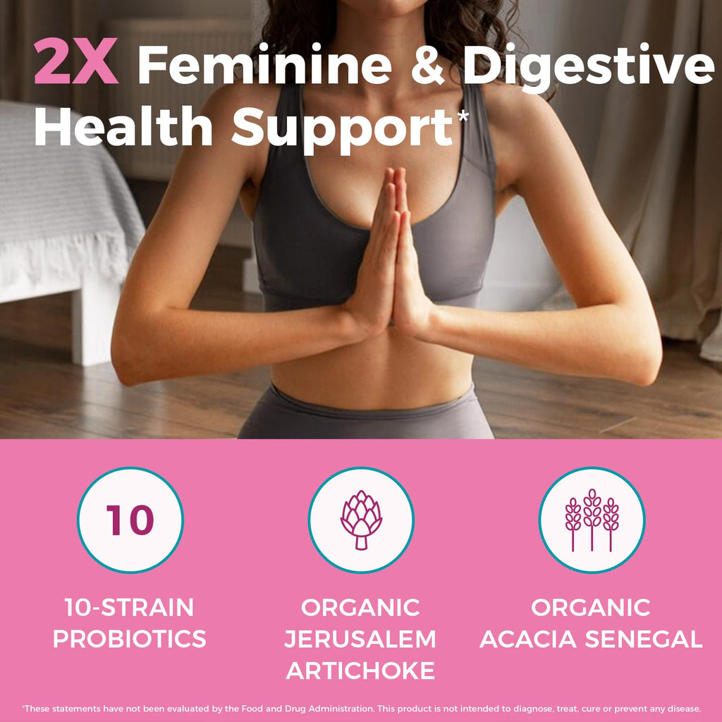 NewRhythm Women's Probiotics, Organic Prebiotics, 70 Billion CFU 10 Strains, Vaginal Probiotics for Urinary & Digestive Health, 30 Vegan Capsules, No Bloating NewRhythm Au supplements