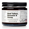 Santa Cruz Paleo, Beef Tallow, Beeswax & Honey Face Moisturizer, Organic, Unscented Grassfed Beef Tallow Skin Care, Sunscreen Free