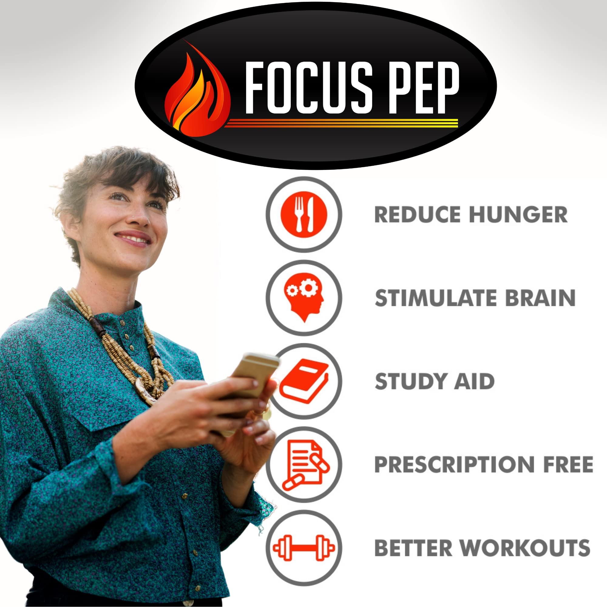 Focus Pep- Over The Counter Stimulants to Speed Up Naturally | Study Alternative and Best Energy Supplements for Nootropic Brain Boosting, 60 Pills Focus Pep Au supplements