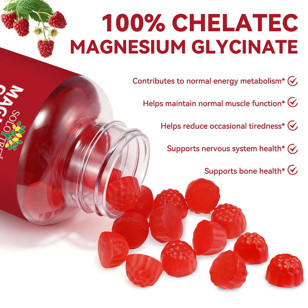 Magnesium Glycinate Gummies 600mg – Sugar-Free High Absorption Magnesium with L-Threonate, Supports Relaxation, Calm & Restful Sleep,