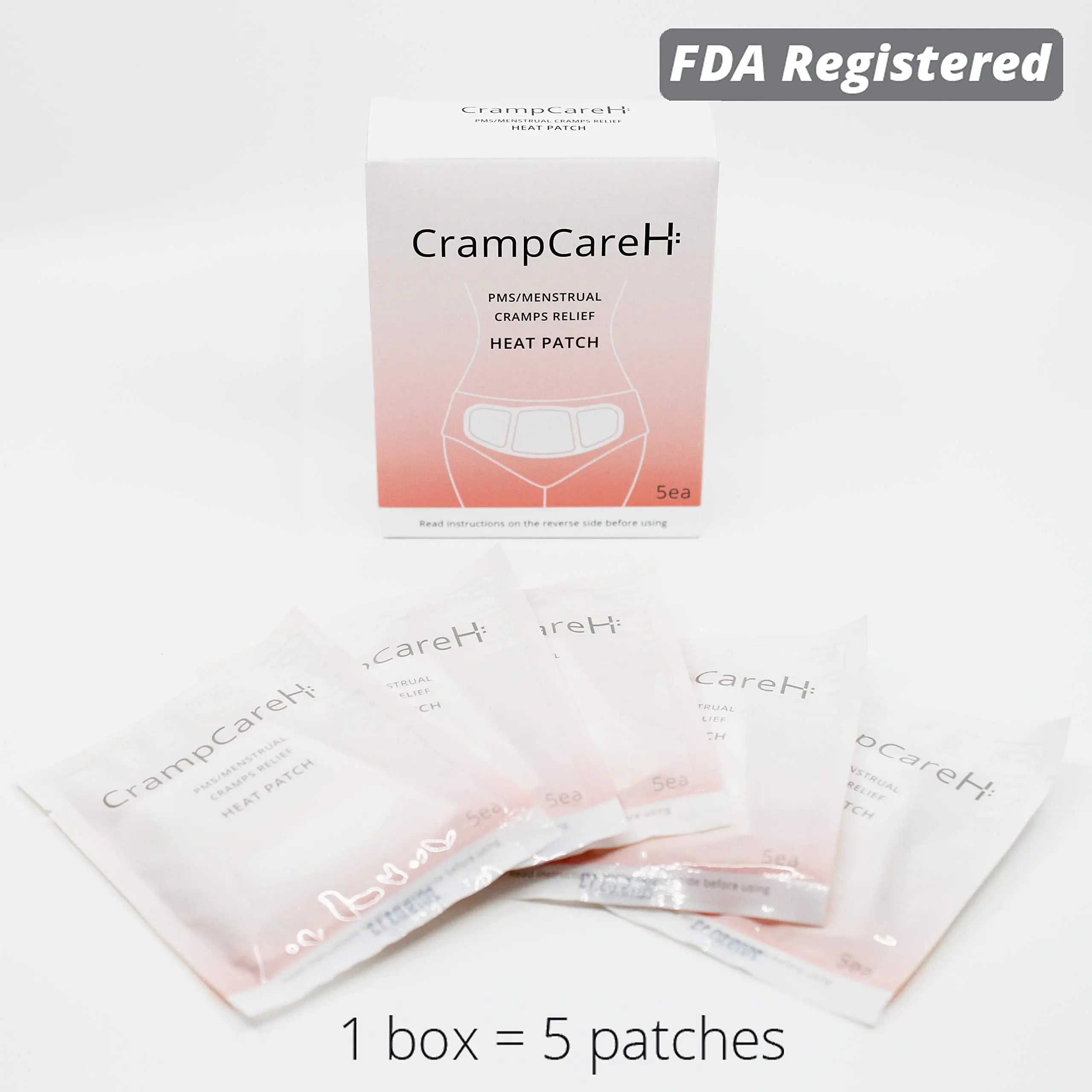 (5 Patches) CrampCareH PMS/Menstrual Cramps Relief Heat Patch with Wide Wings, FDA Registered CrampCareH Au supplements