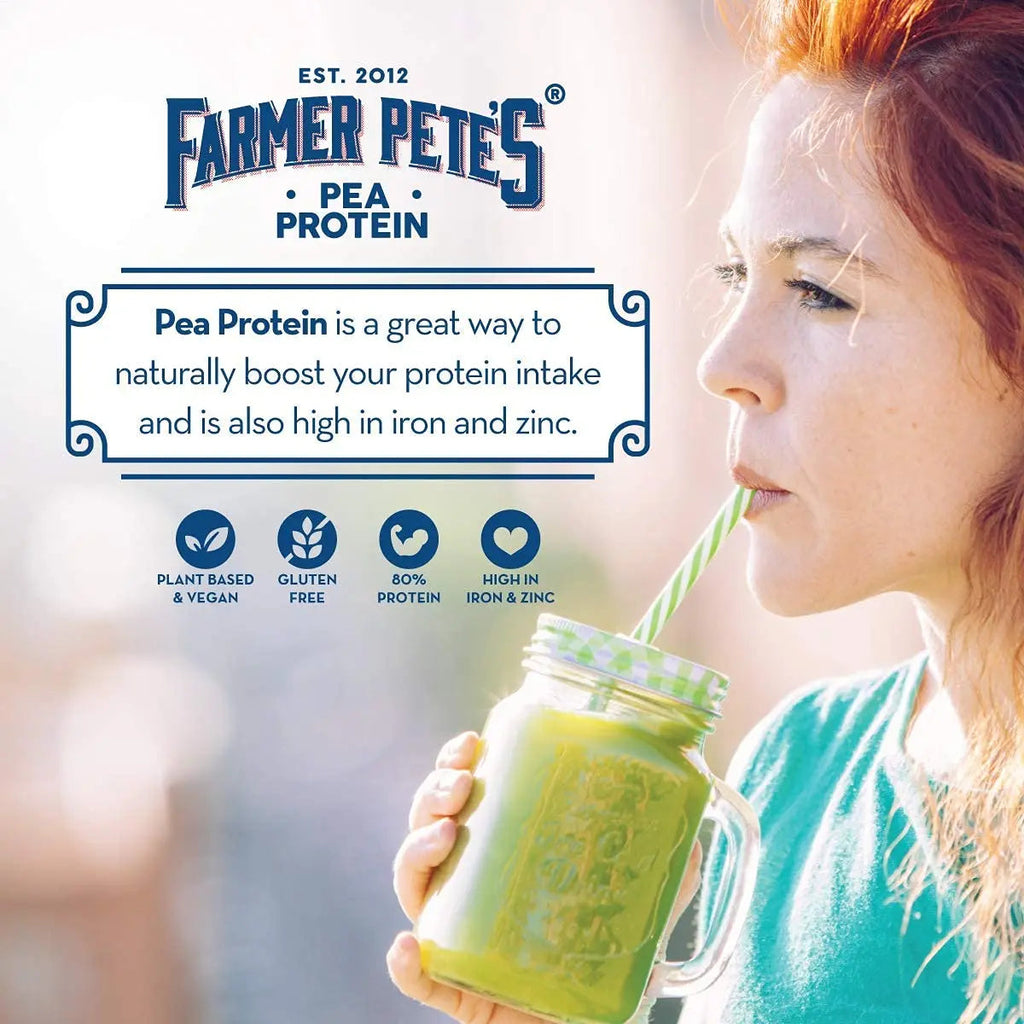 Farmer Pete's Pea Protein Powder 1kg - Dairy Free, Gluten Free, Natural Plant Based Vegan Protein Powder Isolate (1kg) Farmer Pete's Au supplements