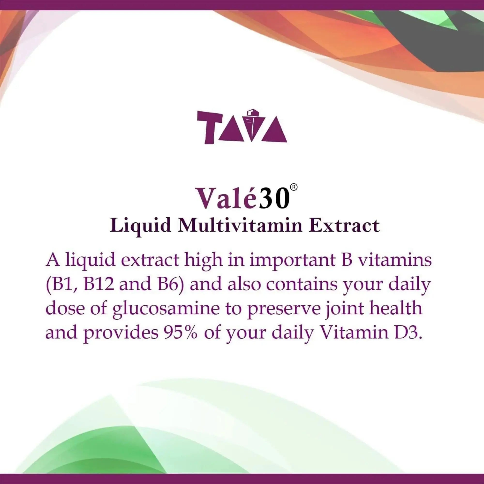 TAVA Valé30 - Liquid Multivitamin - 30-Day Supplement with Vitamin A and B Complex for Men, Women, and Family, Daily Boost Drink - 2 Bottles TAVA Au supplements