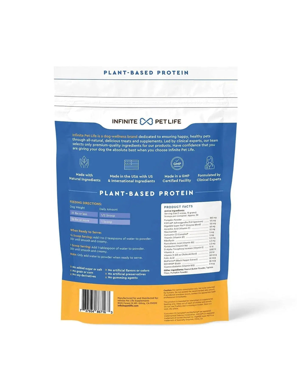 Infinite Pet Life Ultimate Multi-Function Peanut Butter Dog Vitamin Powder | 12.7 oz | All-Inclusive Dog Vitamins and Supplements Infinite Pet Supplements Au supplements