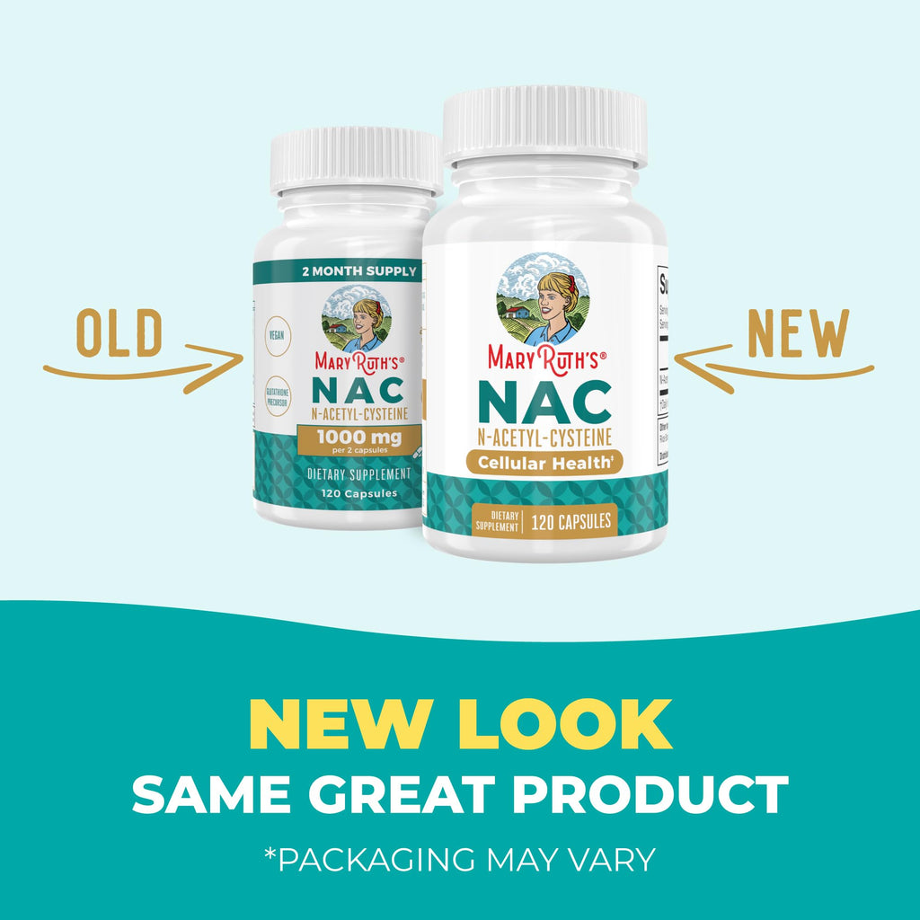 MARYRUTH'S Organics NAC Supplement N-Acetyl Cysteine | 2 Month Supply | NAC 1000mg per Serving | Vegan Capsules | Gluthamine Precursor | Amino Acid