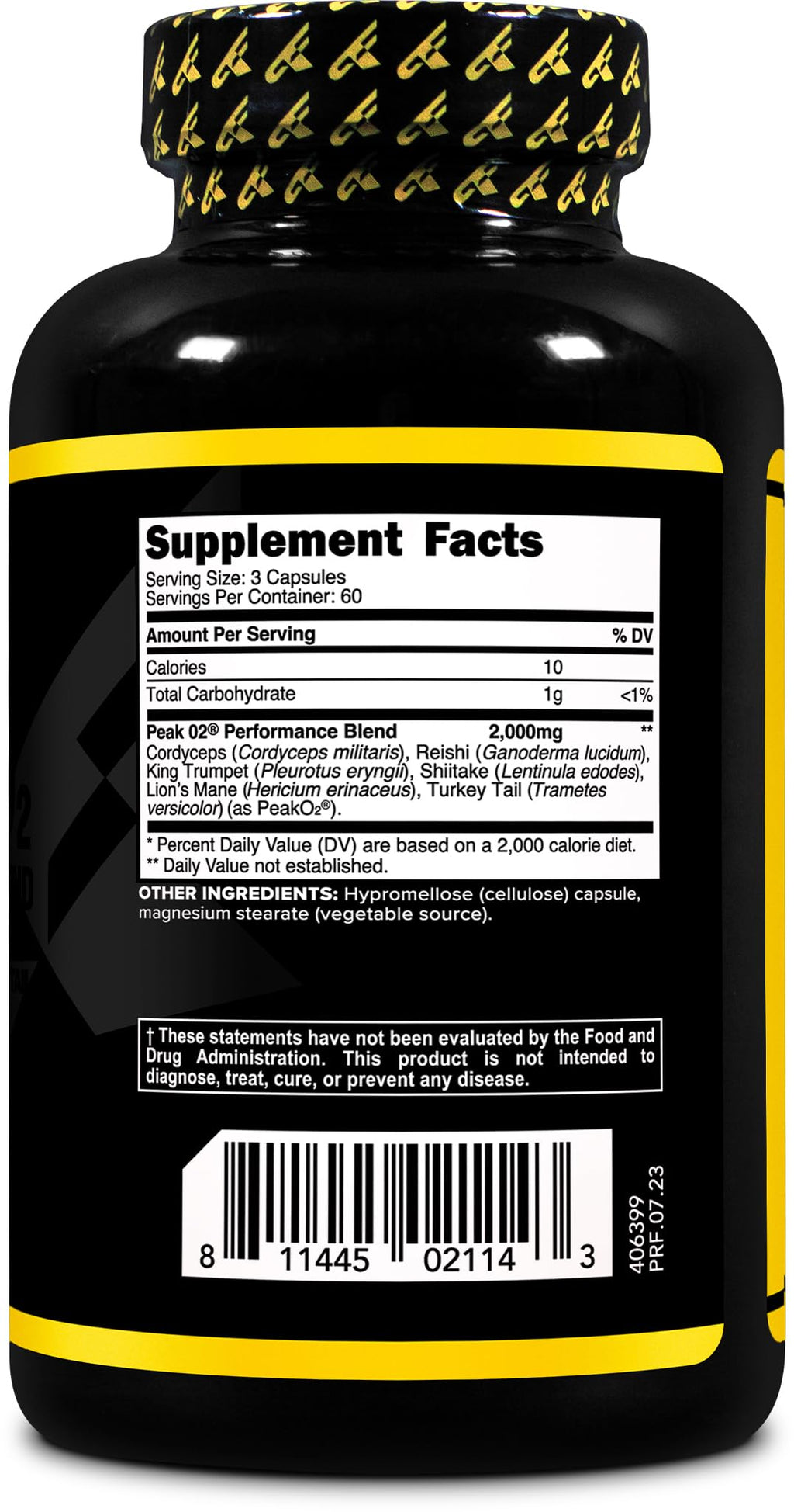 Primaforce Peak O2 Performance Mushroom Powered Oxygen Absorption Booster (180 Capsules) (2,000 mg Per Serving, 60 Servings) - Athletic Performance Supplement, Ultimate Mushroom Blend Primaforce Au supplements