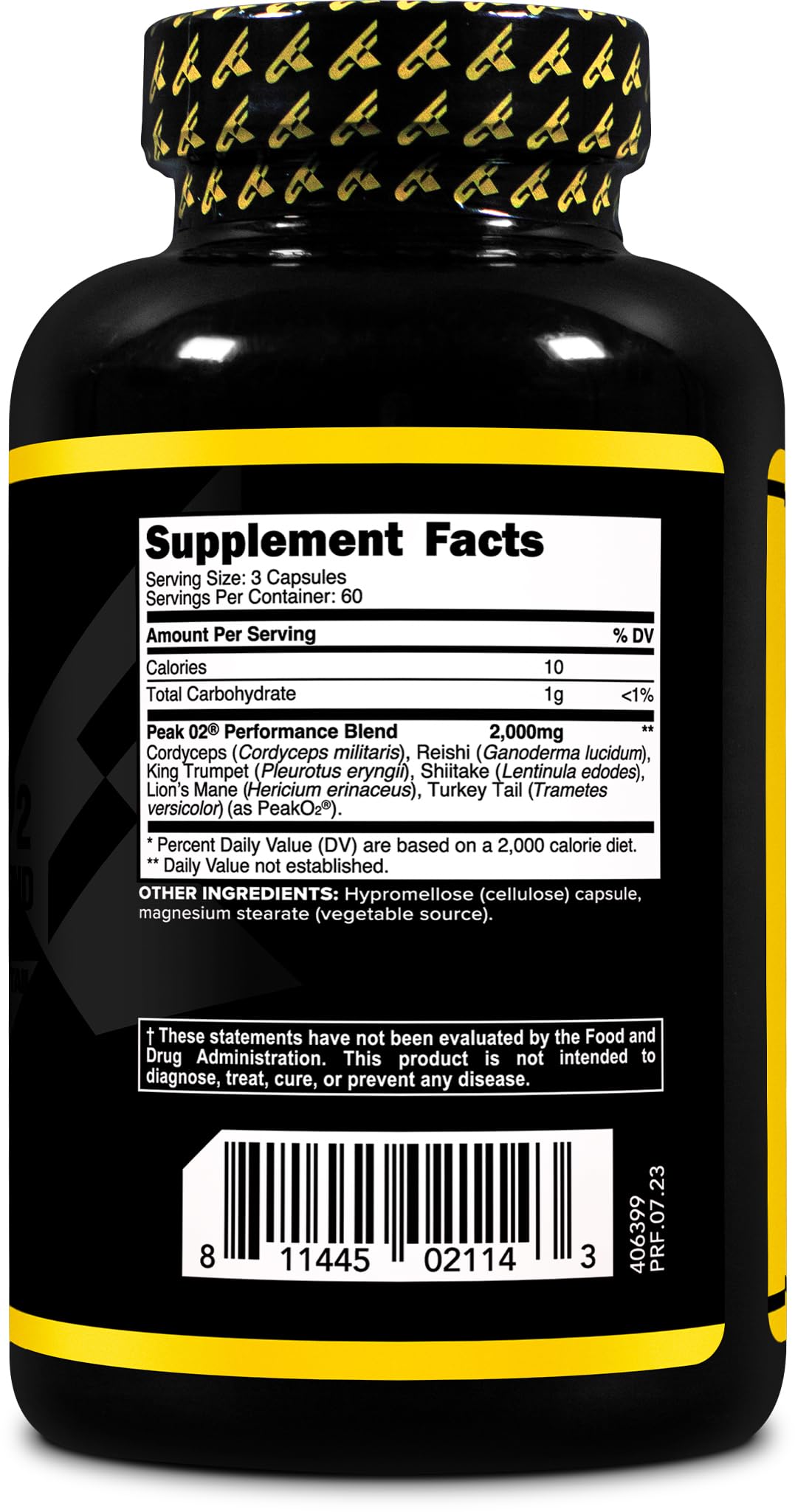 Primaforce Peak O2 Performance Mushroom Powered Oxygen Absorption Booster (180 Capsules) (2,000 mg Per Serving, 60 Servings) - Athletic Performance Supplement, Ultimate Mushroom Blend Primaforce Au supplements