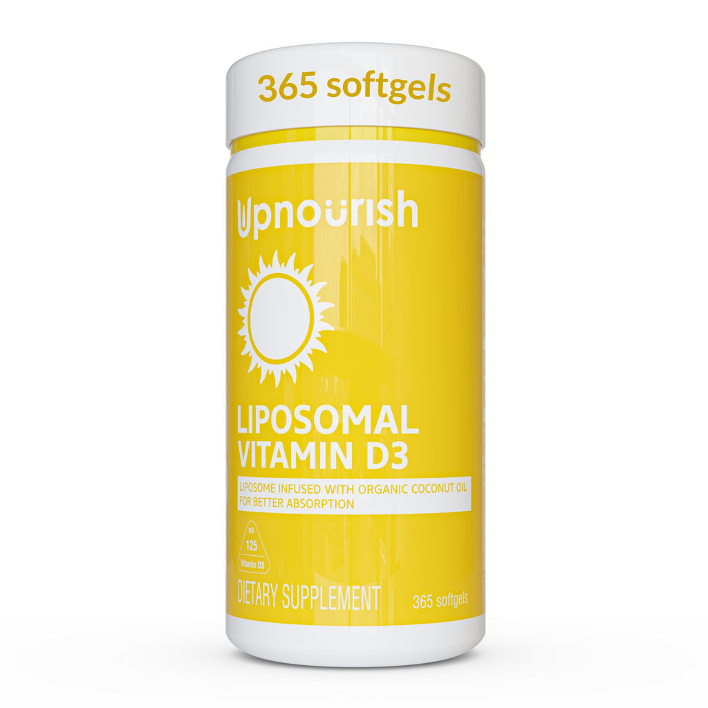 UpNourish Liposomal Vitamin D3 5000 IU Softgels - 1 Year Supply | Organic Coconut Oil Infused Vitamin D Supplements - Support Bone, Dental, Heart, Mood & Immune Health - Non GMO Gluten Free - 365 ct UpNourish Au supplements