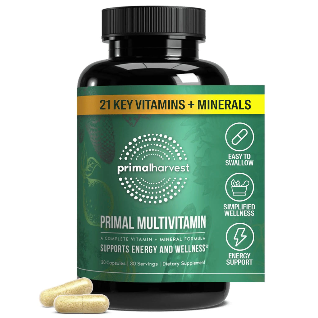 Primal Harvest Primal Multivitamin - Daily Multi-Vitamin Supplement with 21 Essential Vitamins & Minerals for Women & Men - Vitamin A, C, D, E, B12, B6 Primal Harvest Au supplements