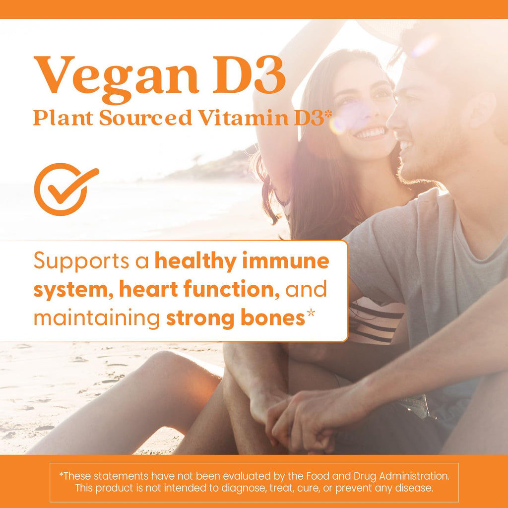 Doctors Best Vegan Vitamin D3 2500 IU Veg Caps - Vegan Vitamin D Supplement for Men & Women, Helps Support Calcium Absorption, Heart Health & Immune Support,