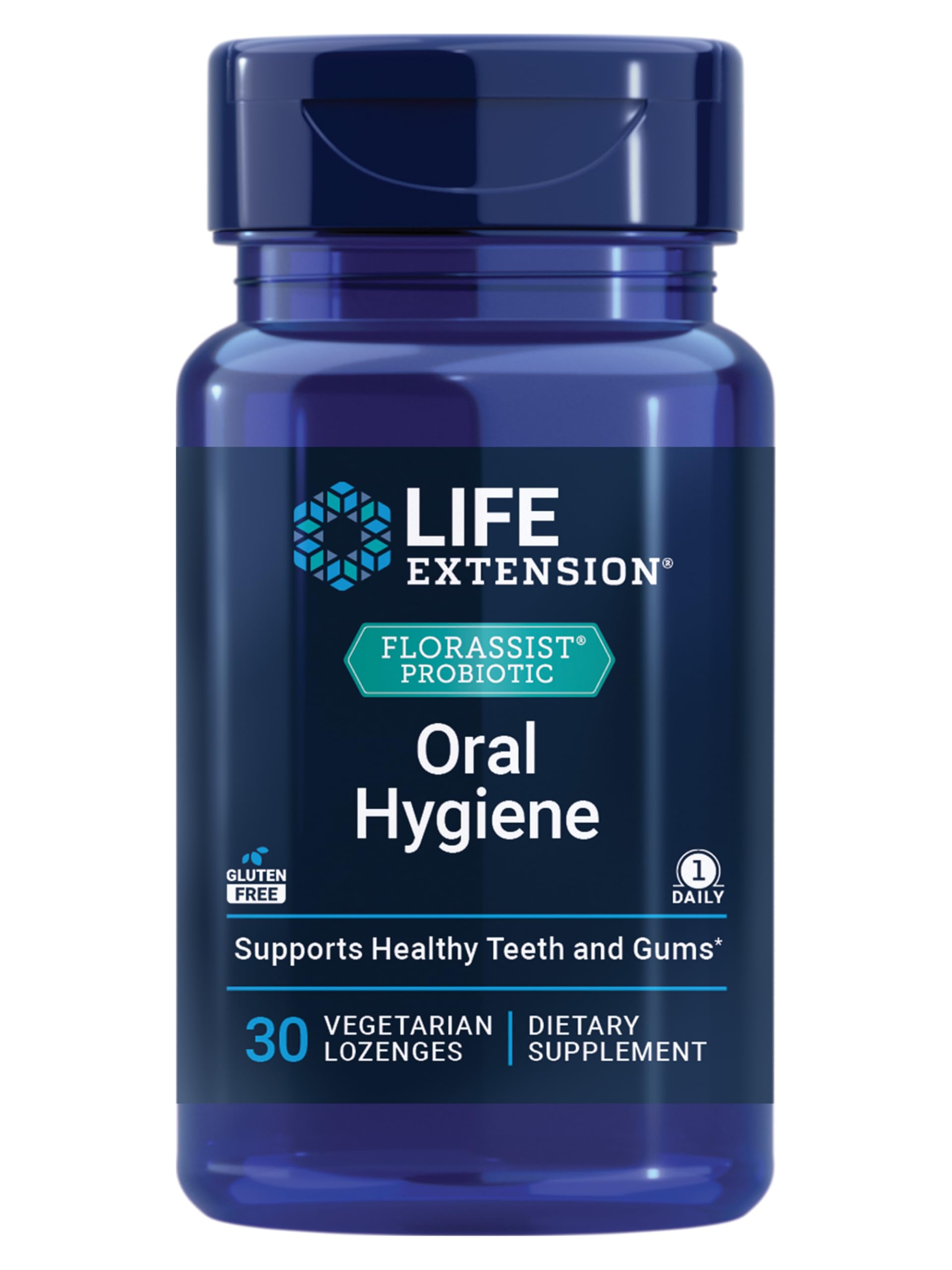 Life Extension FLORASSIST® Probiotic Oral Hygiene, Oral probiotic for Teeth and Gums, pH Levels, Dental Hygiene, Immune Support, BLIS M18™, Once Daily, Gluten Free, Vegetarian, 30 lozenges Life Extension Au supplements