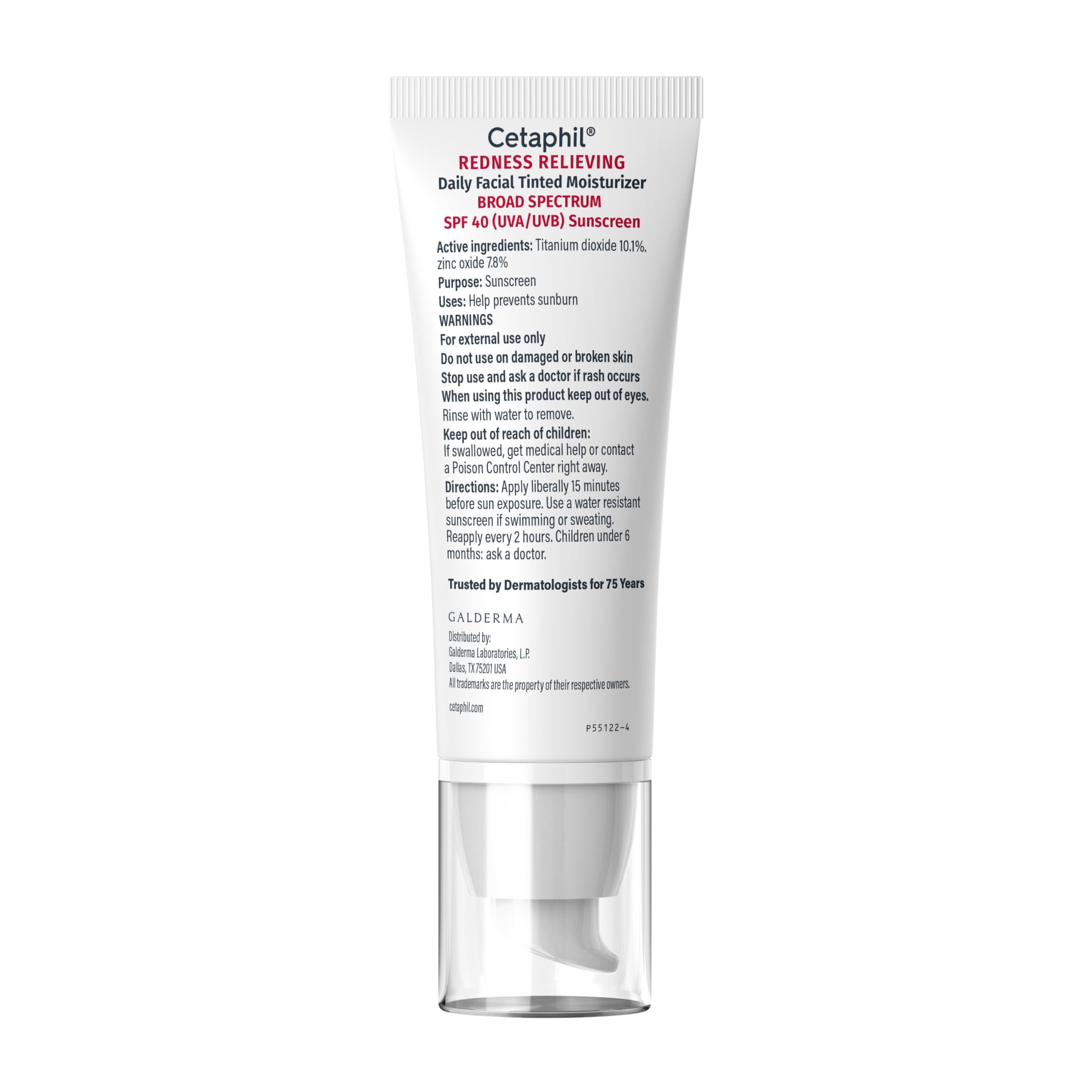 CETAPHIL Redness Relieving Daily Facial Moisturizer SPF 40, 1.7 fl oz, Broad spectrum Sunscreen, Neutral Tint, For Redness-Prone Skin