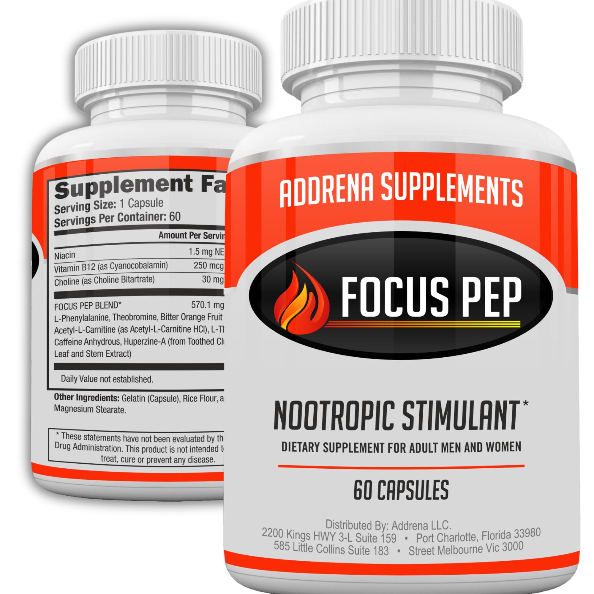Focus Pep- Over The Counter Stimulants to Speed Up Naturally | Study Alternative and Best Energy Supplements for Nootropic Brain Boosting, 60 Pills Focus Pep Au supplements
