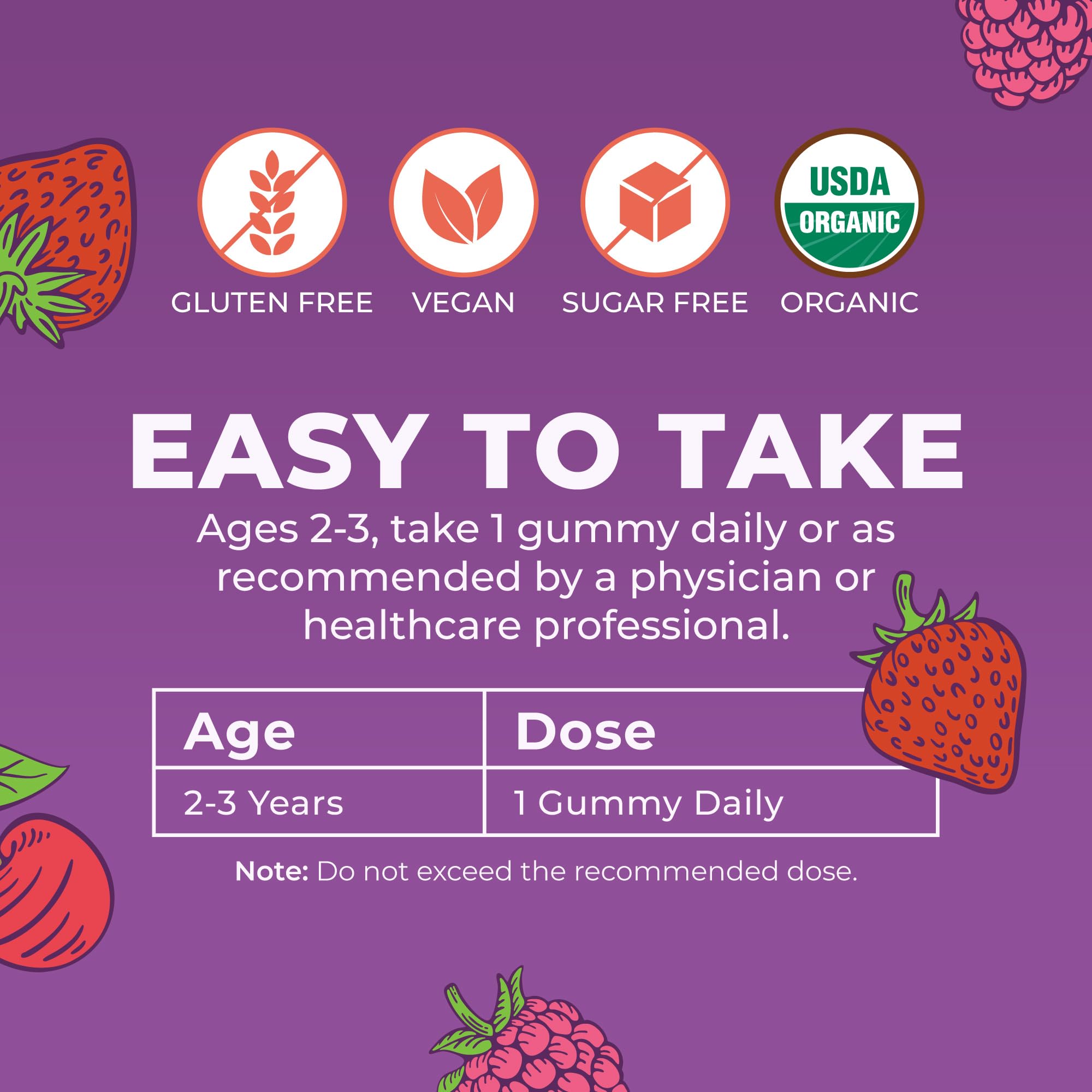 MARYRUTH'S Organic Toddler Multivitamin Gummies | Ages 4+ | Vitamin A, C, D, E, B6, B12, Biotin, Iodine, Zinc | Immunity | Bone & Teeth Health