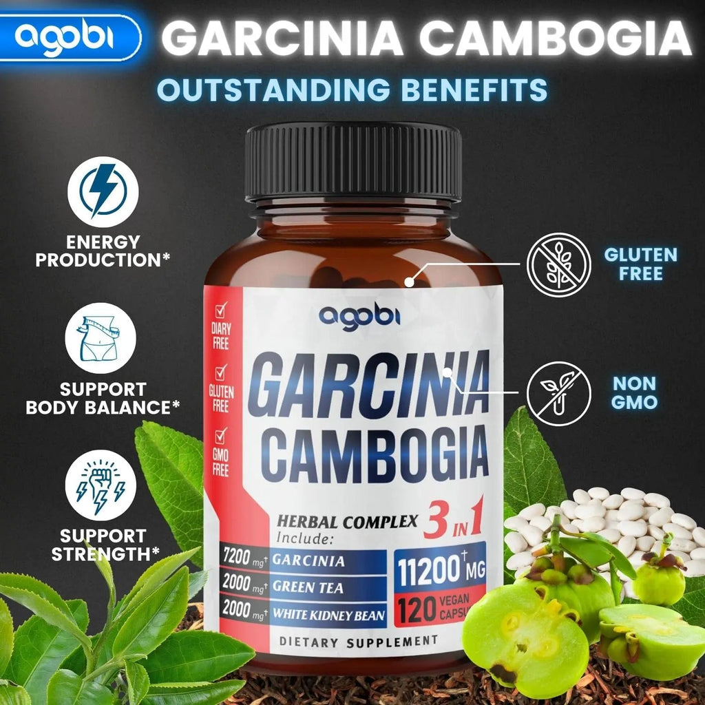 agobi 3in1 Garcinia Cambogia Extract Capsules - 11200mg Herbal Supplement for Body Health agobi Au supplements