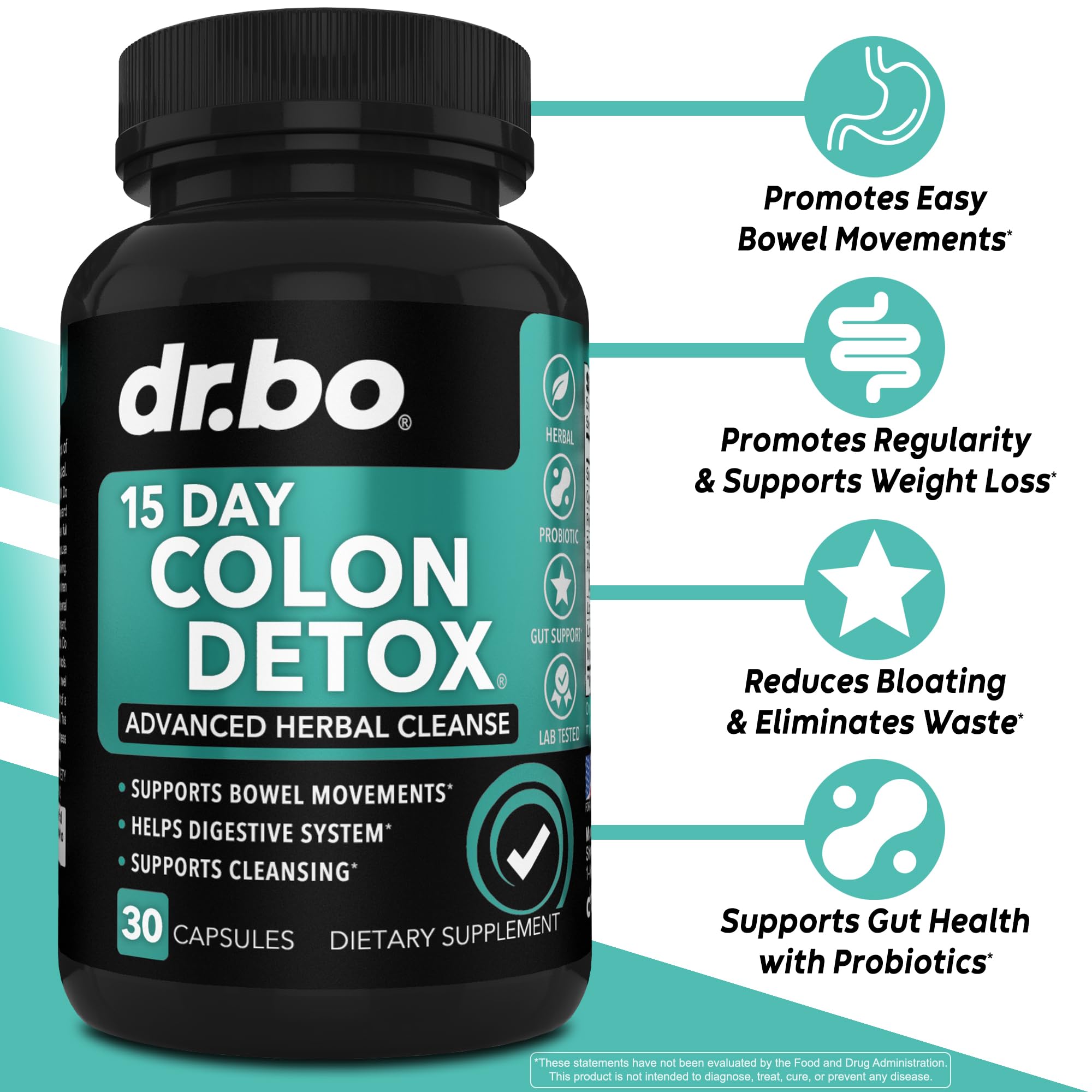 Colon Cleanser Detox for Weight Flush - 15 Day Intestinal Cleanse Pills & Probiotic - Fast Natural Laxative for Constipation Relief - Bowel Movement Supplements for Stomach Bloating, Gut Loss Support