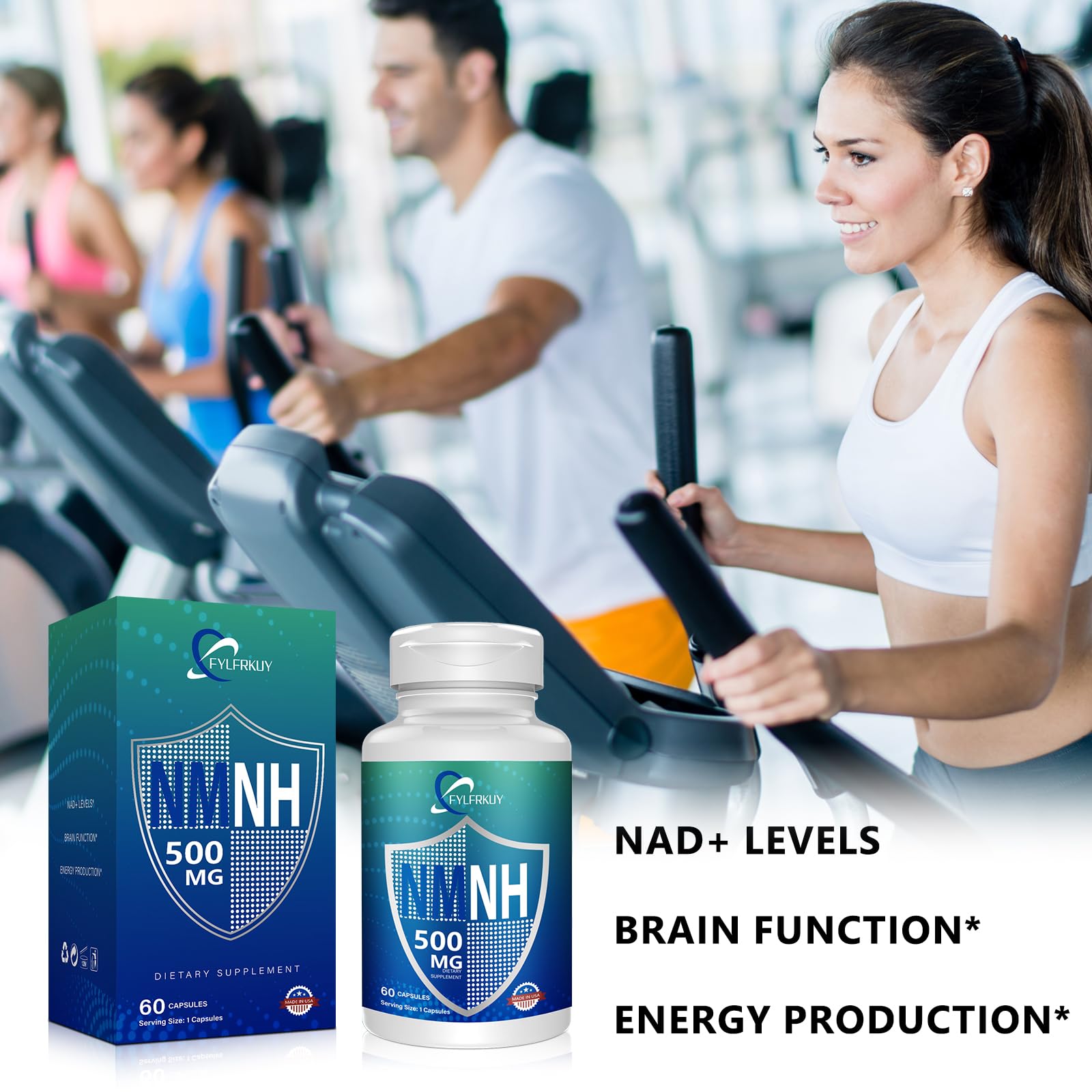FYLFRKUY New NMNH 500mg Per Serving (Dihydronicotinamide Mononucleotide), NAD 𝐒𝐮𝐩𝐩𝐥𝐞𝐦𝐞𝐧𝐭𝐬 Pure Organic, More Effective Than NMN for Anti-Aging, Energy, Immunity, Focus - 60 Count FYLFRKUY Au supplements