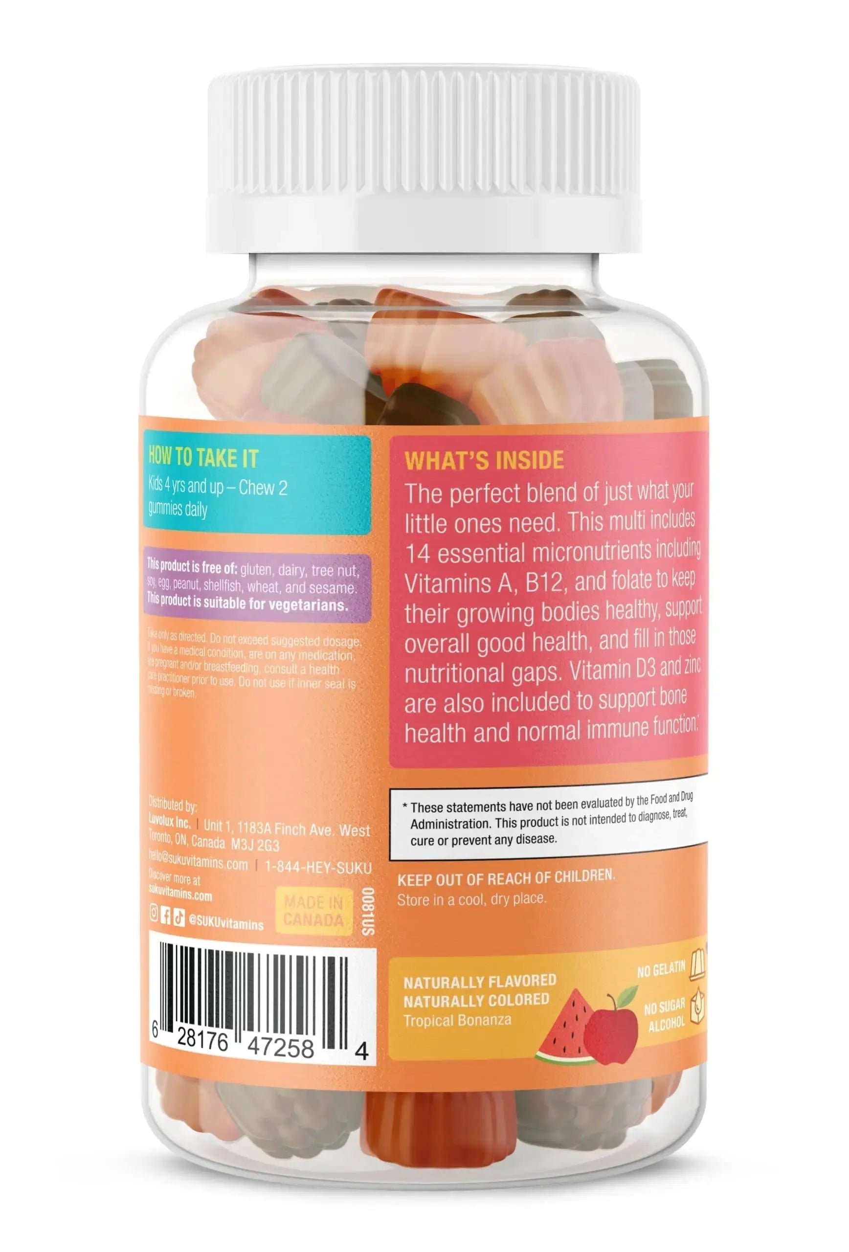 SUKU The Complete Kids Multivitamin Gummies – Vitamins A, C, D, E, B6, B12, Folate & Zinc – Immune Support SUKU Au supplements