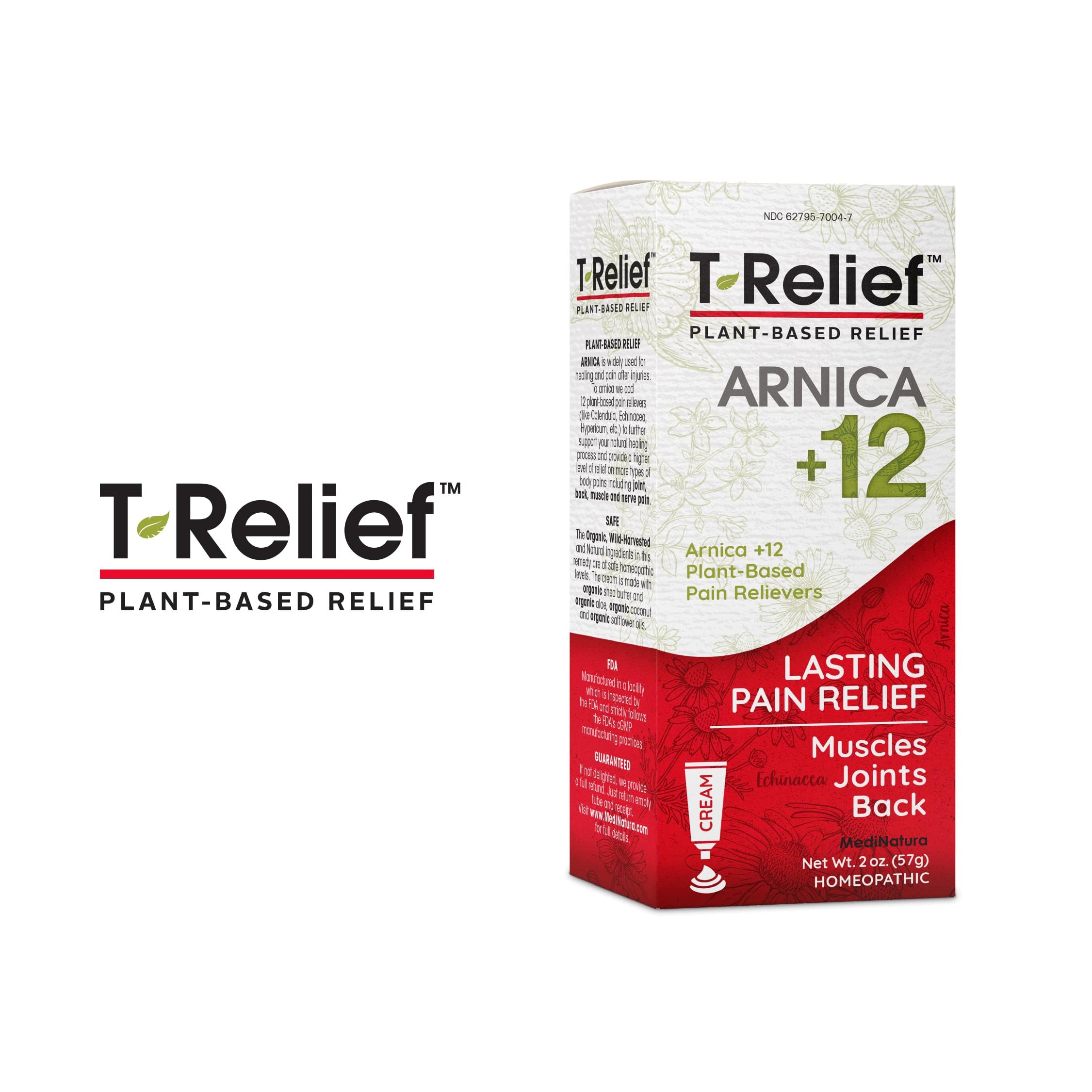 MediNatura T-Relief Extra Strength Discomfort Relief-Naturally-Soothing Cream That Supports Sore Joints-Stiffness & Body Ache Aid-Homeopathic Herbal Rub-Fast-Absorbing & Non-Sticky Lotion - 2 oz MediNatura Au supplements