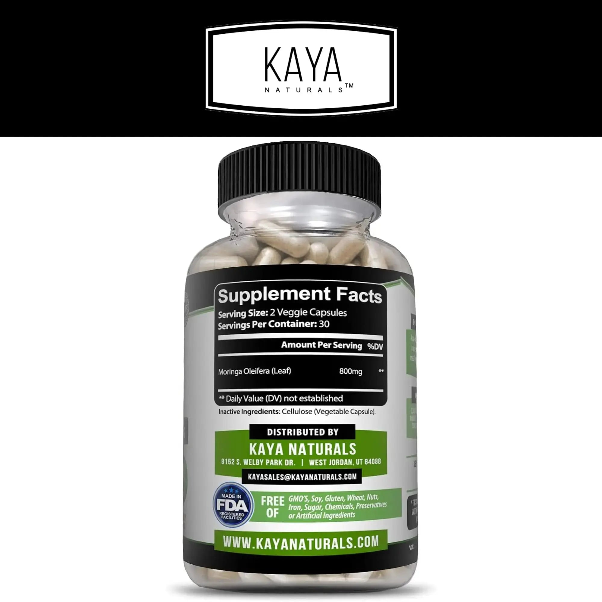 Kaya Naturals Moringa Leaf Extract - Complete Greens Superfood Supplement - Pure Miracle Tree Moringa - Boost Energy Naturally Kaya Naturals Au supplements